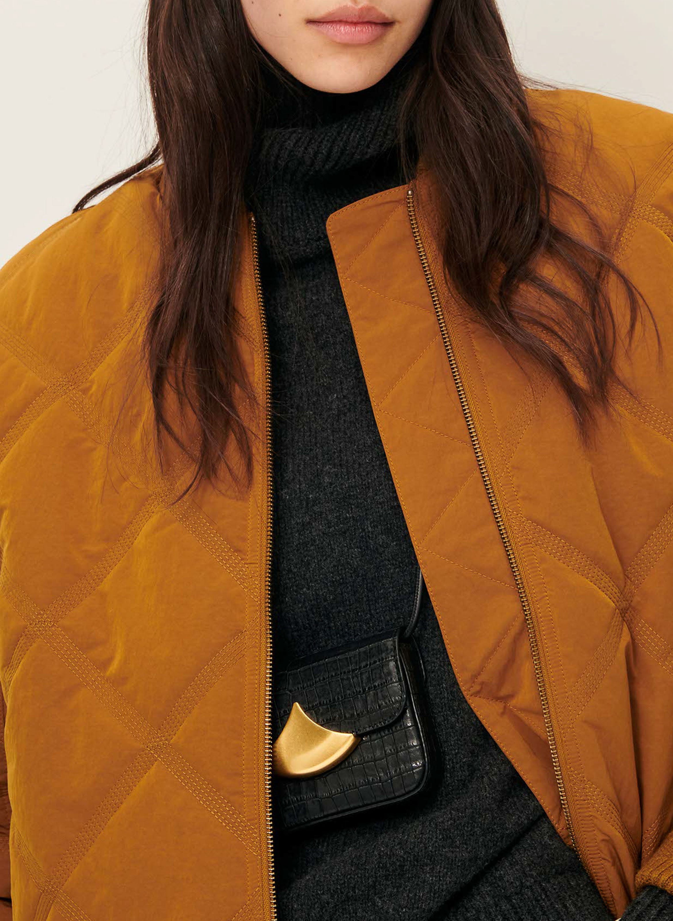 Oversize-Steppblouson mit College-Kragen SESSUN Braun