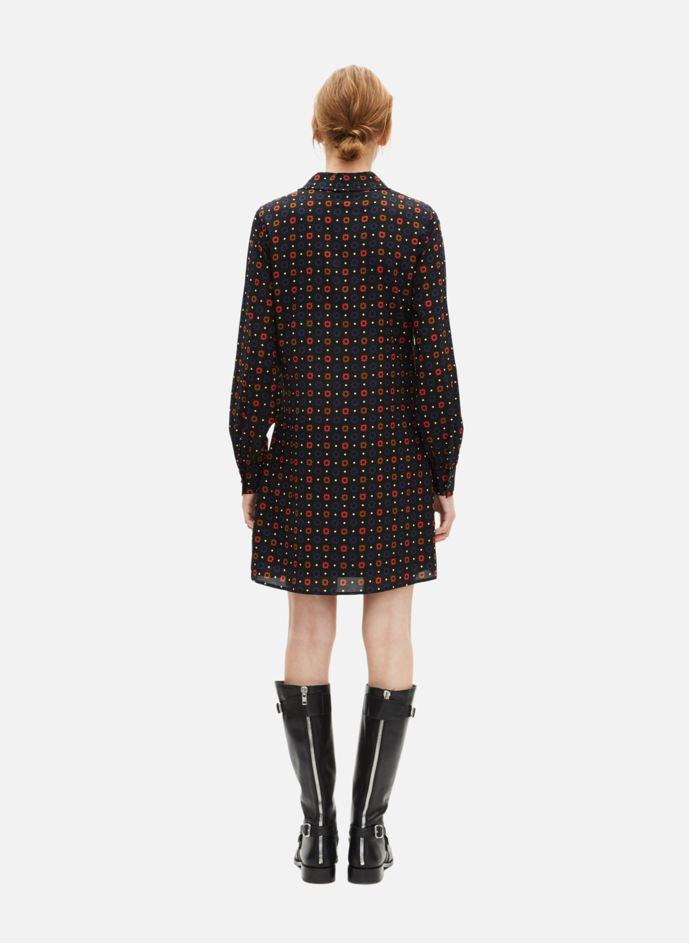 Short dress in printed silk blend fabric THE KOOPLES Black