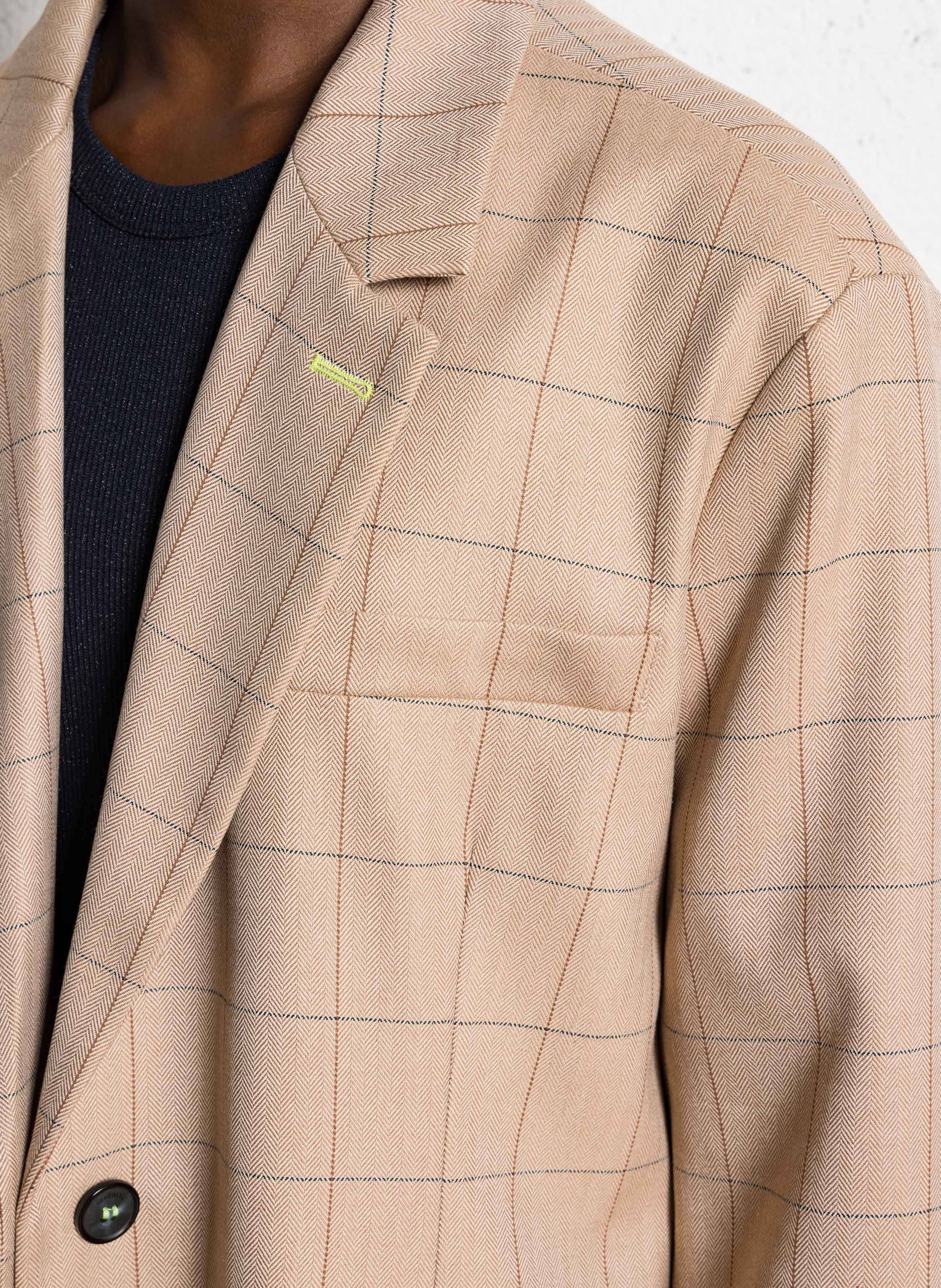 Veste oversize col tailleur à carreaux IMPERIAL Marron