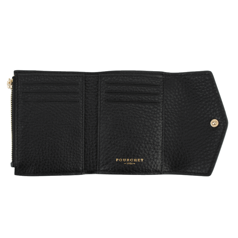Leather coin purse POURCHET Black