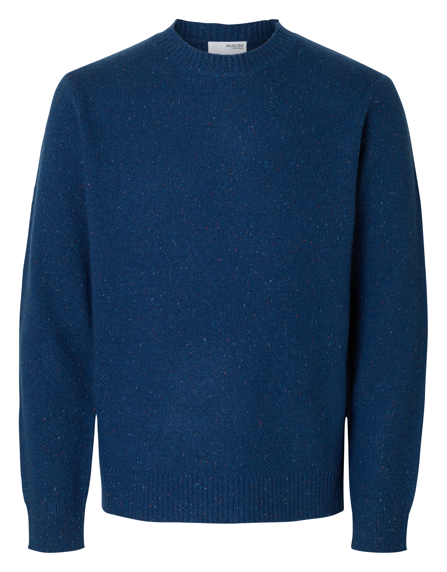 Pull droit uni en laine mélangée SELECTED Bleu