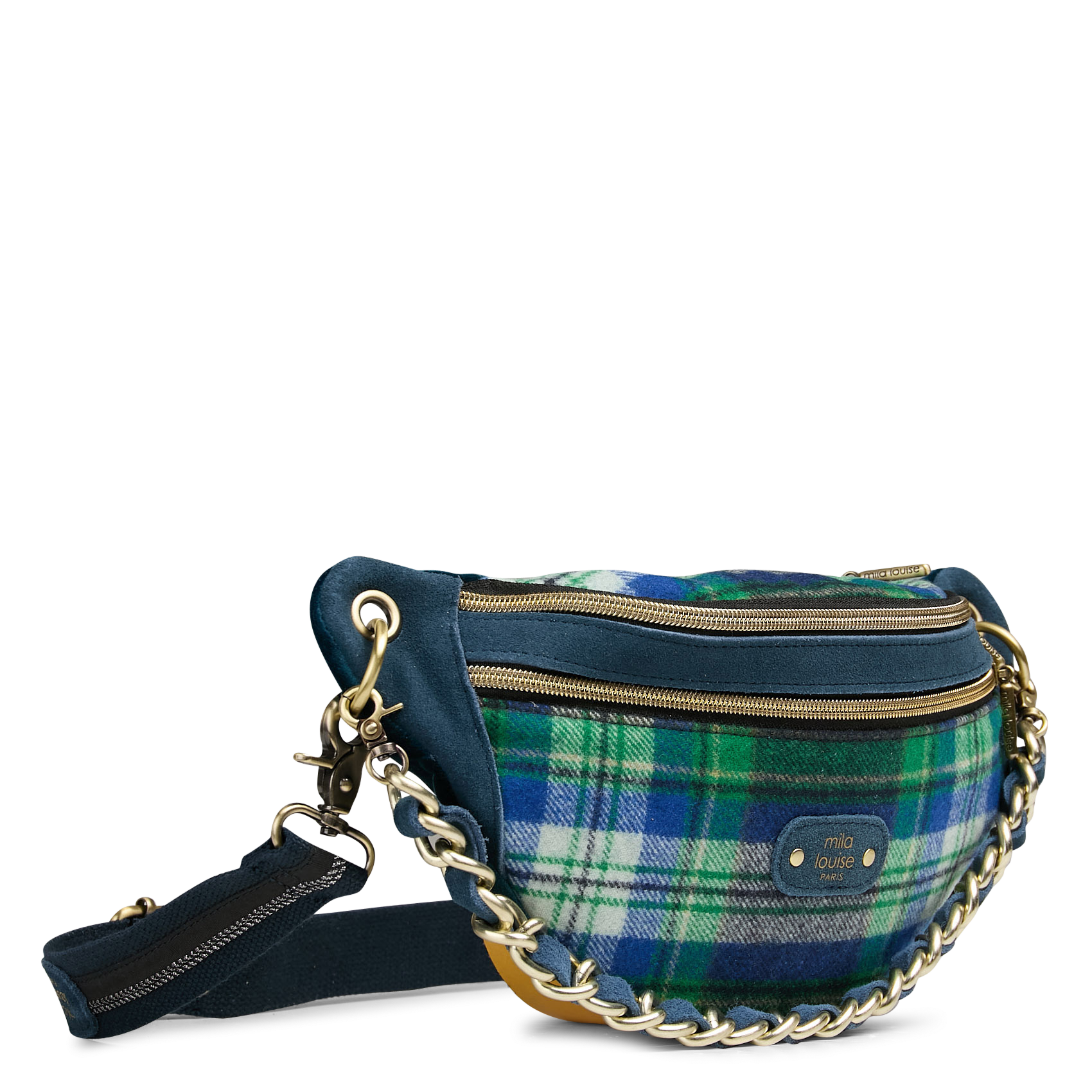 Heuptas van bedrukt suèdeleer MILA LOUISE Blauw