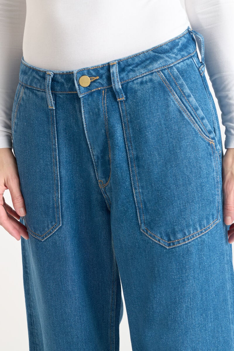 Loose jeans, wide, length 34 LE TEMPS DES CERISES Blue