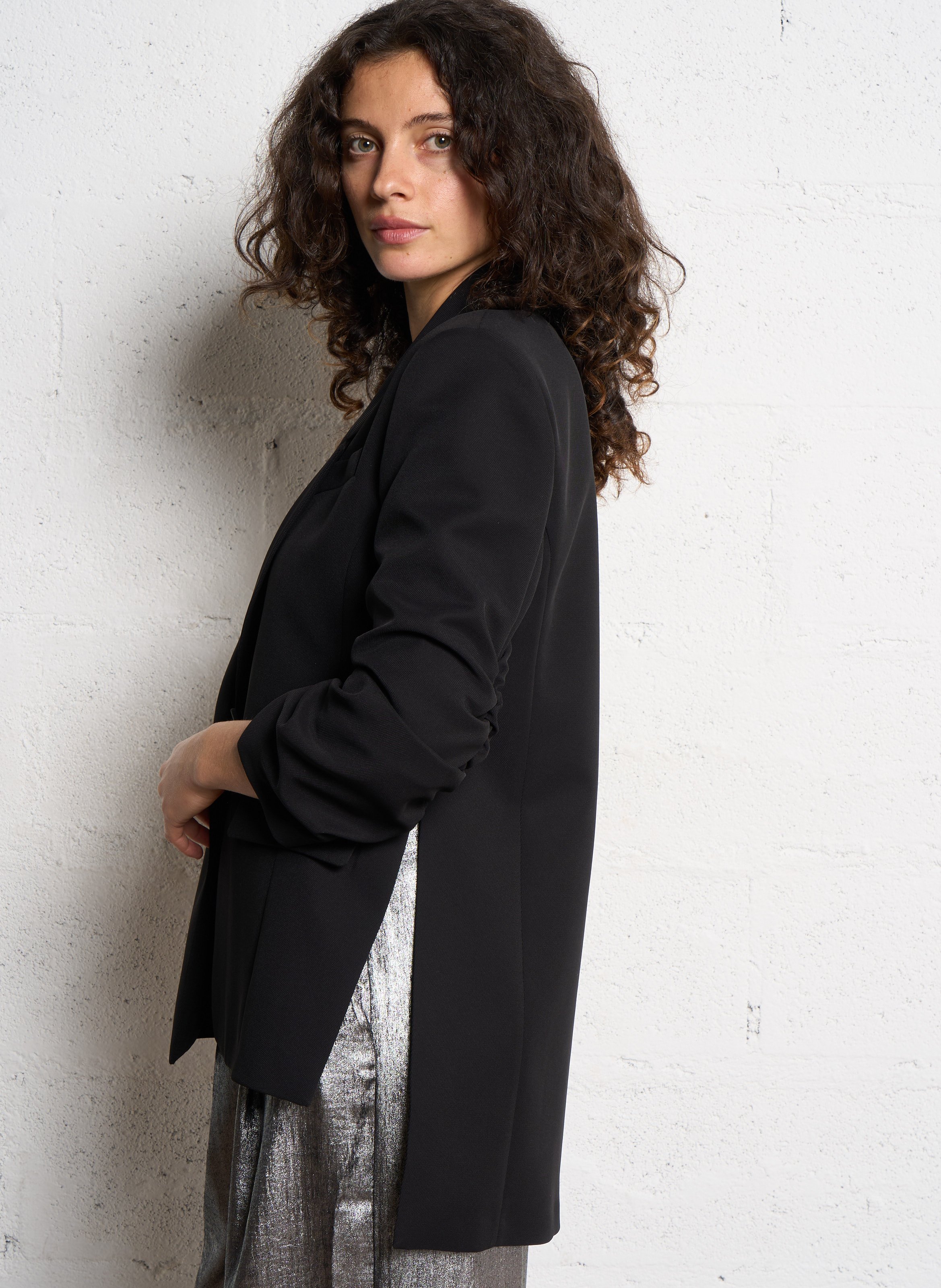 Oversized blazer jacket with notched lapel IMPERIAL Black