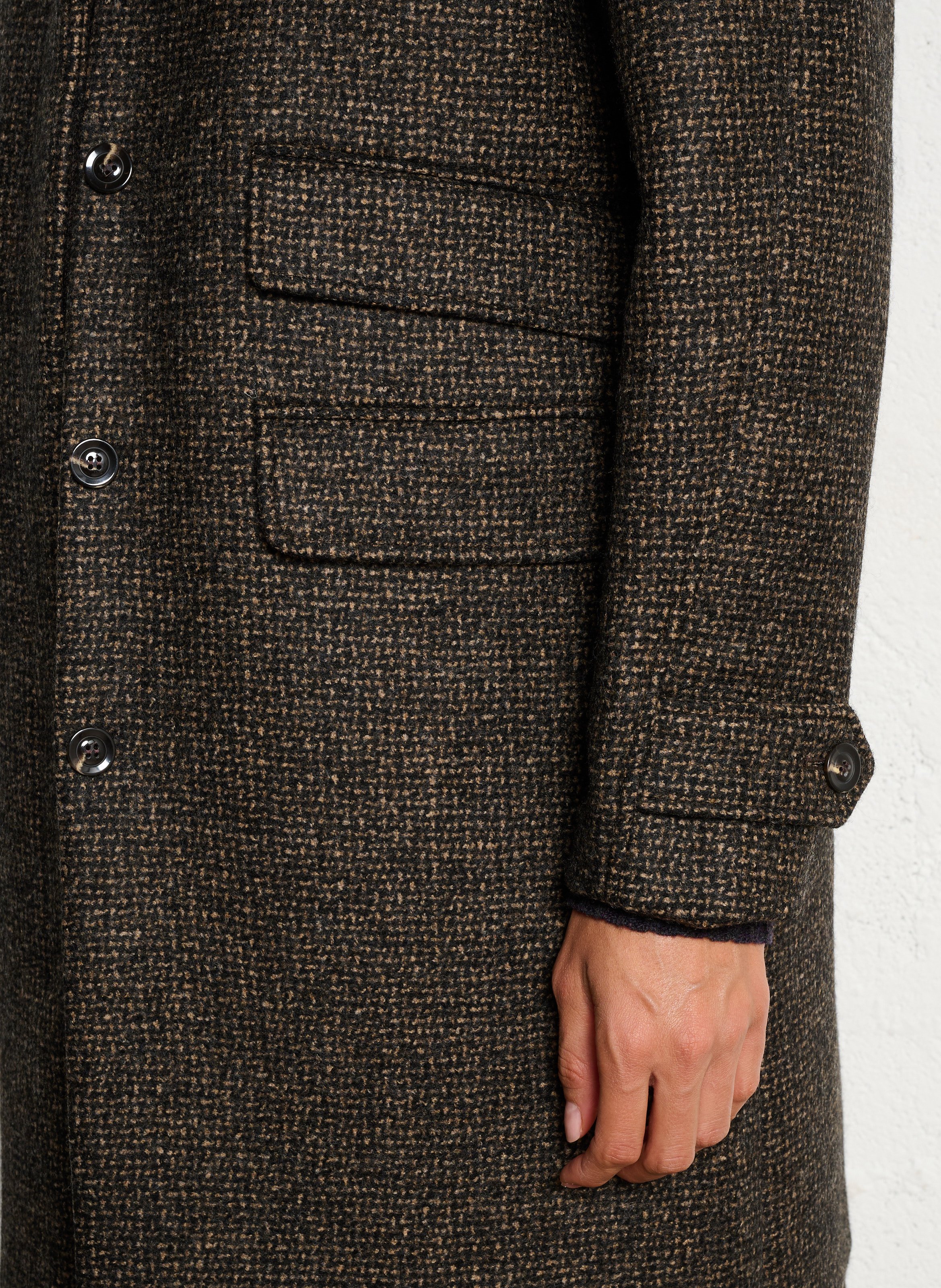 Classic-collar wool-mix coat SOEUR Brown