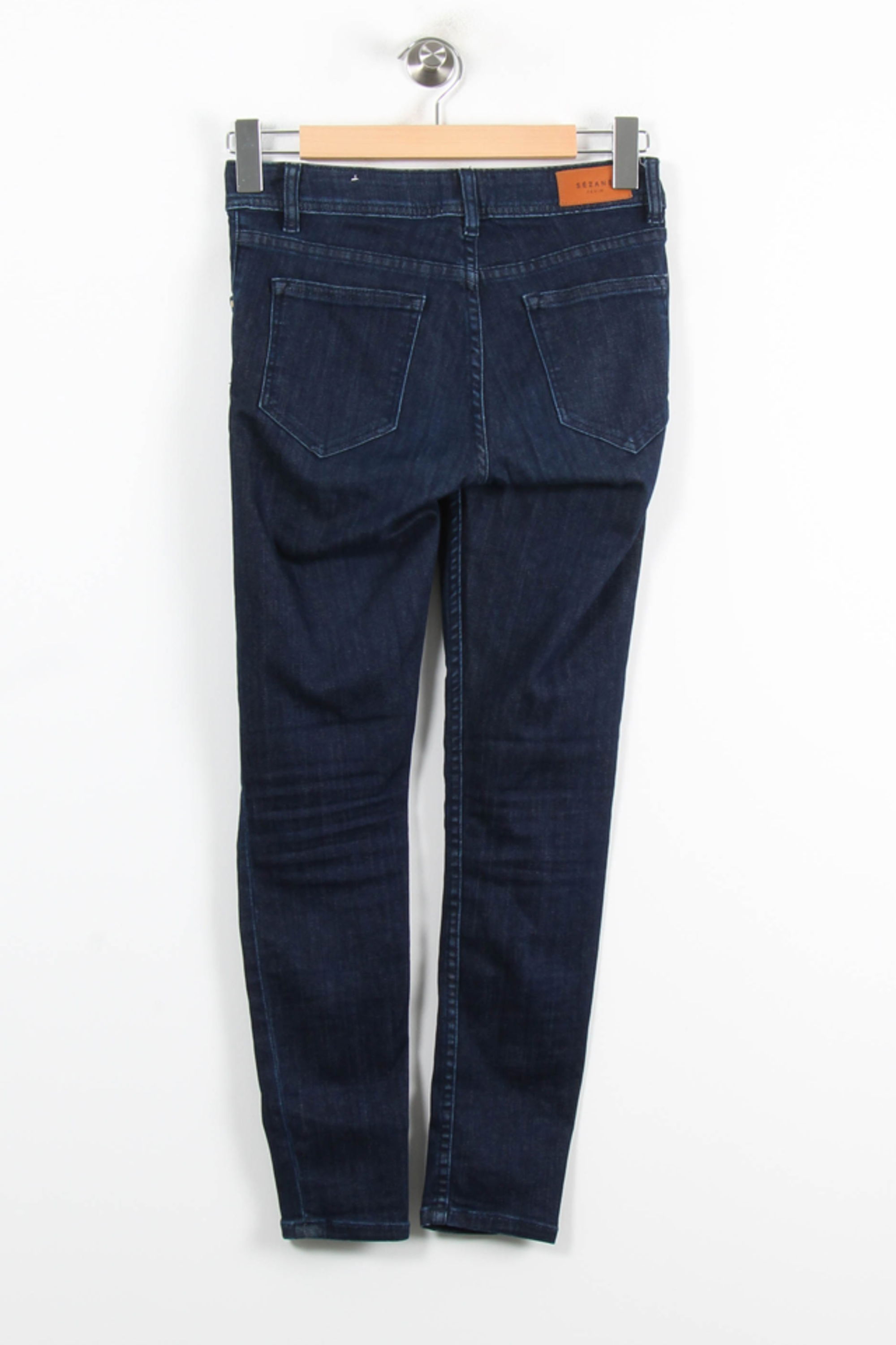 Cropped slim jeans with studs Blue