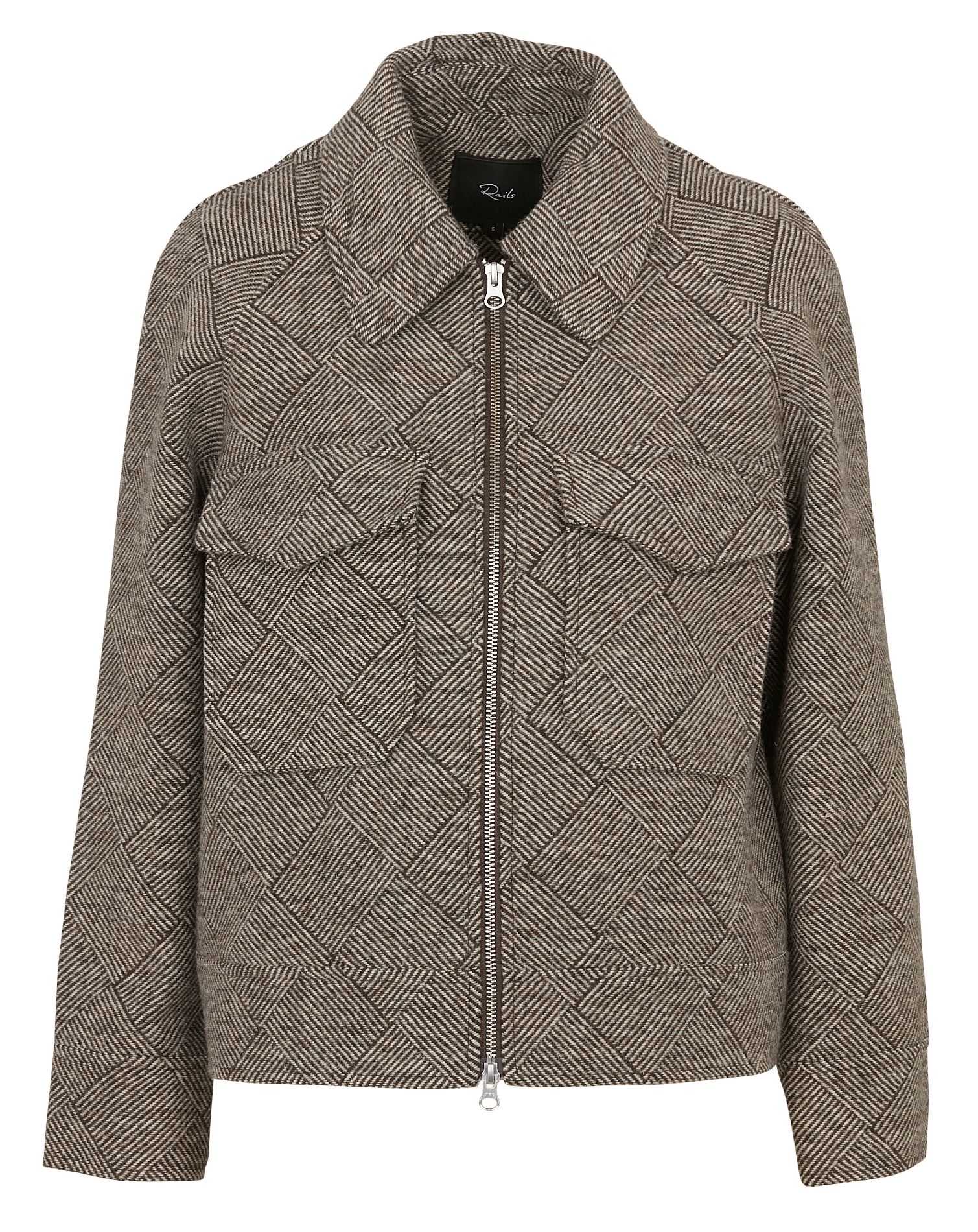 Veste imprimée en laine mélangée RAILS Marron