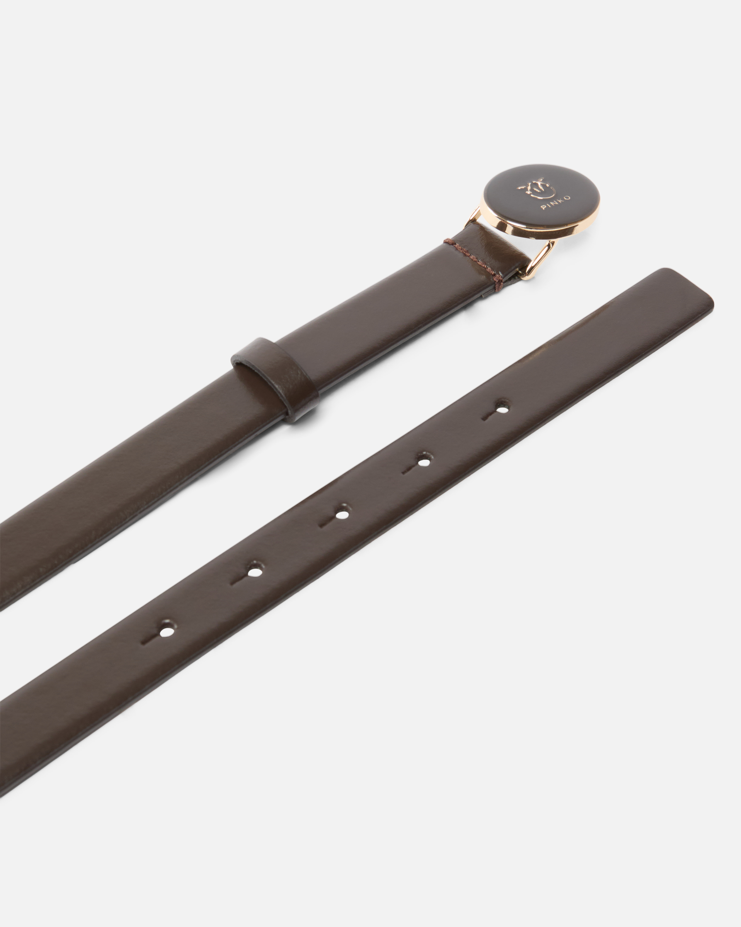 Belt with love birds logo 2 cm PINKO Brown