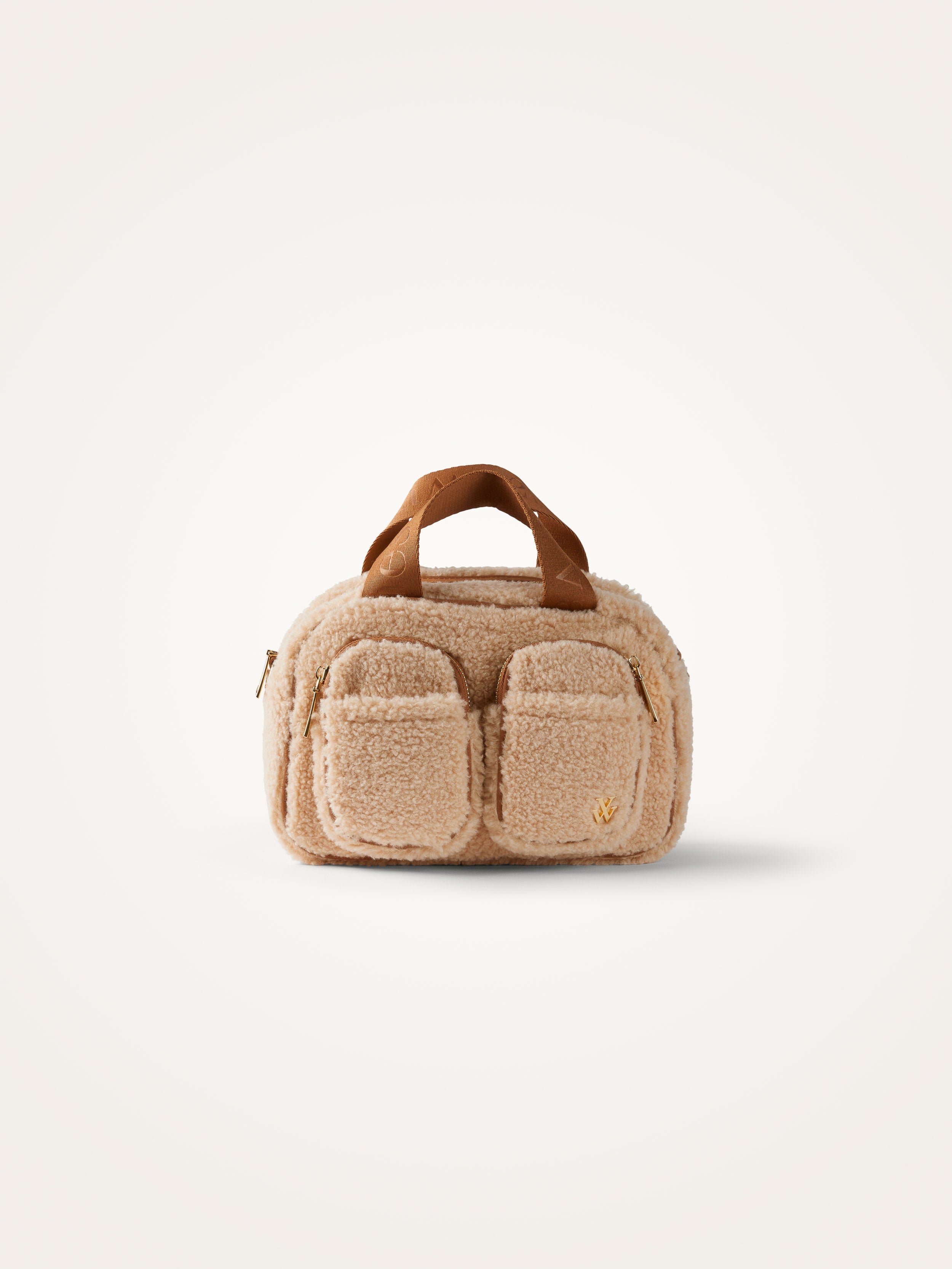 Mini sac bowling en sherpa VANESSA WU Beige