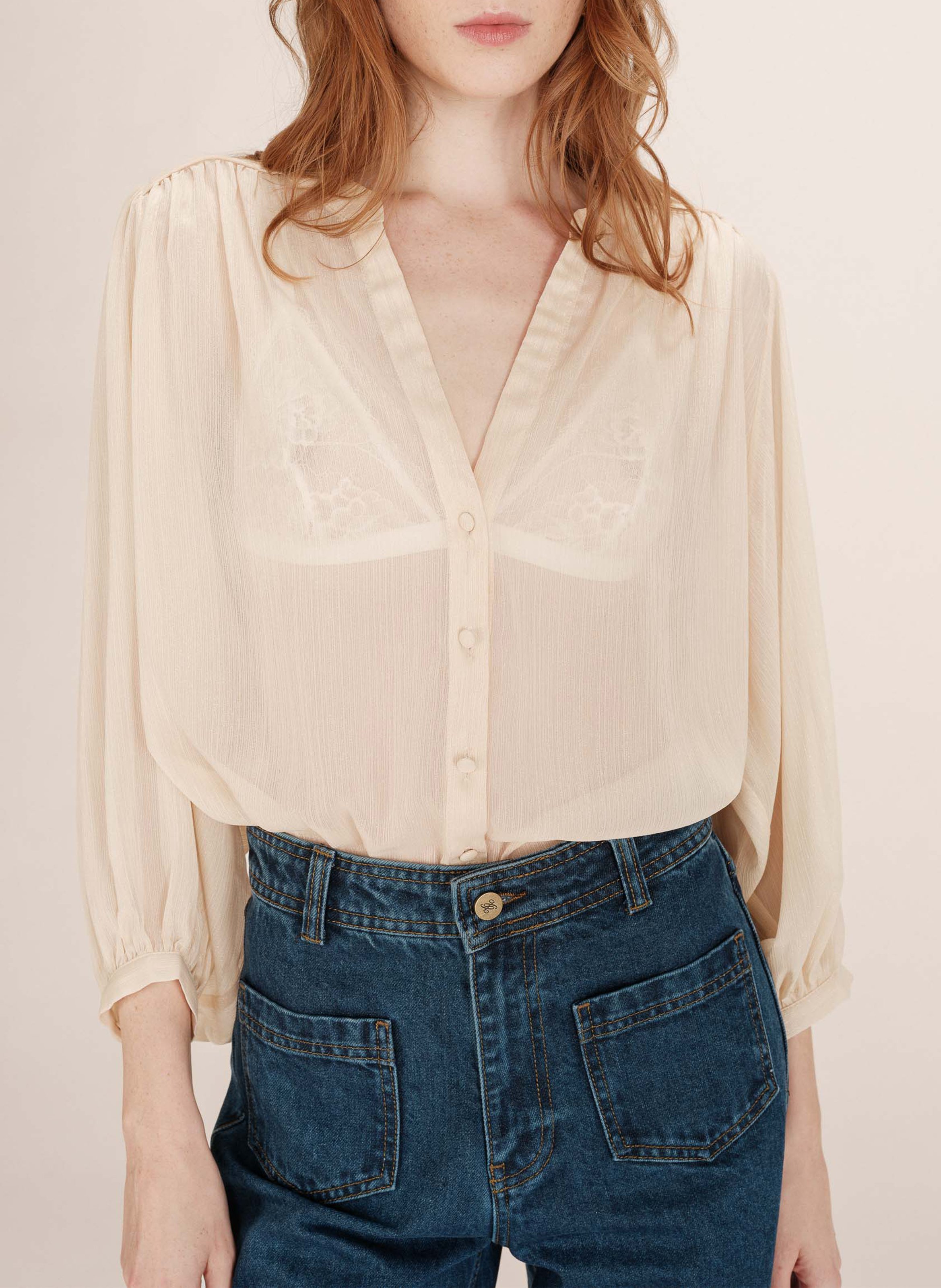 Bluse mit V-Ausschnitt GRACE ET MILA