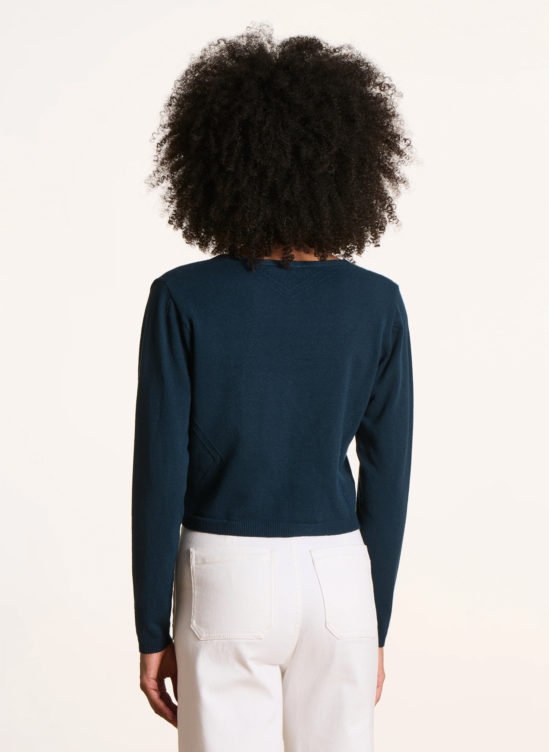 Kort vest met V-hals LA FEE MARABOUTEE Blauw