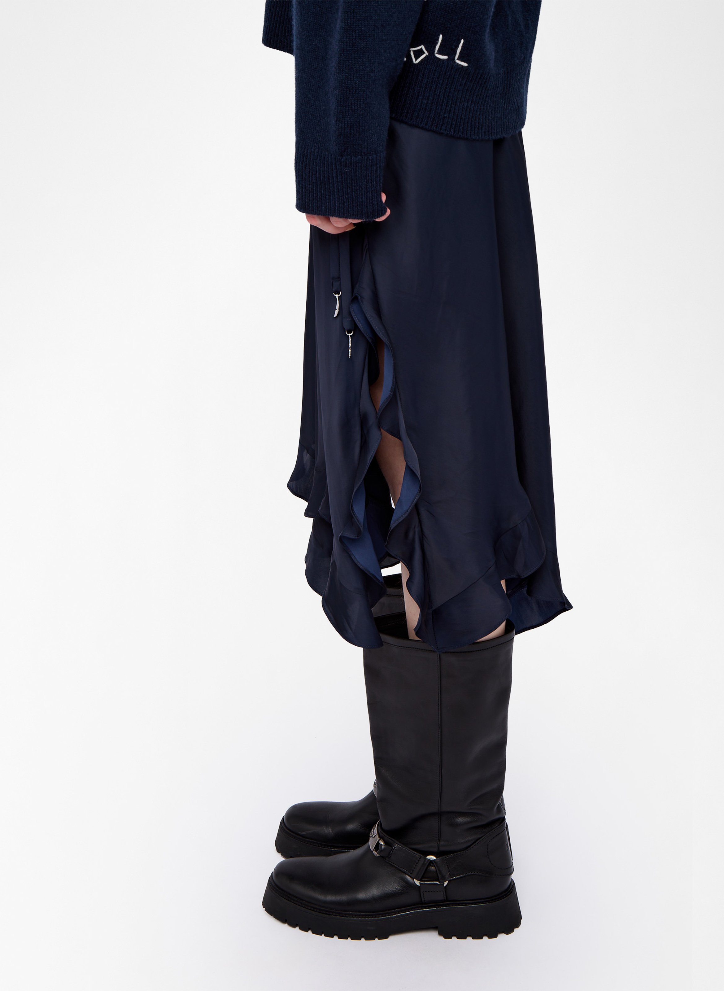 Jupe longue satinée ZADIG&VOLTAIRE Bleu