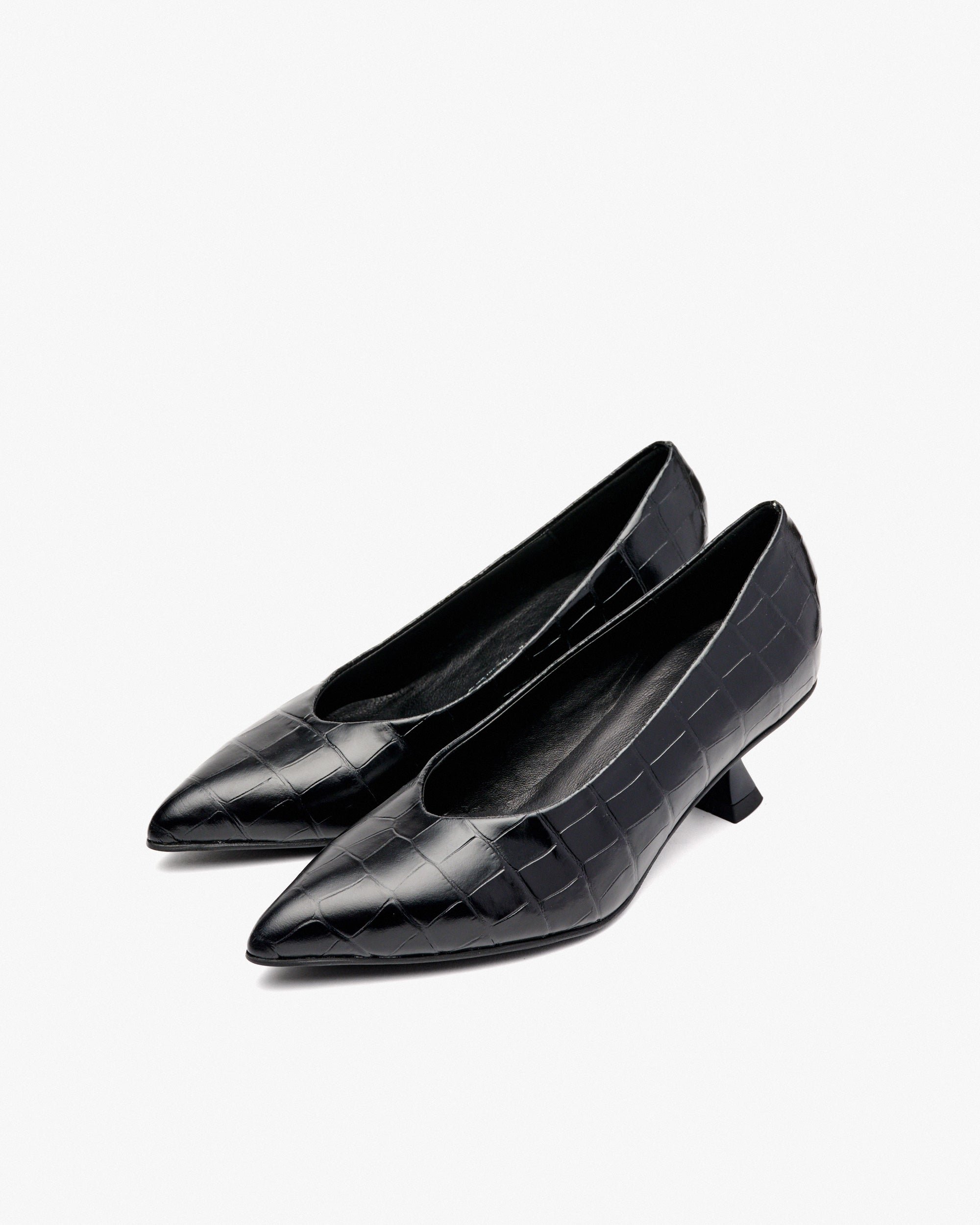 Black embossed leather heels PEDRO MIRALLES Black