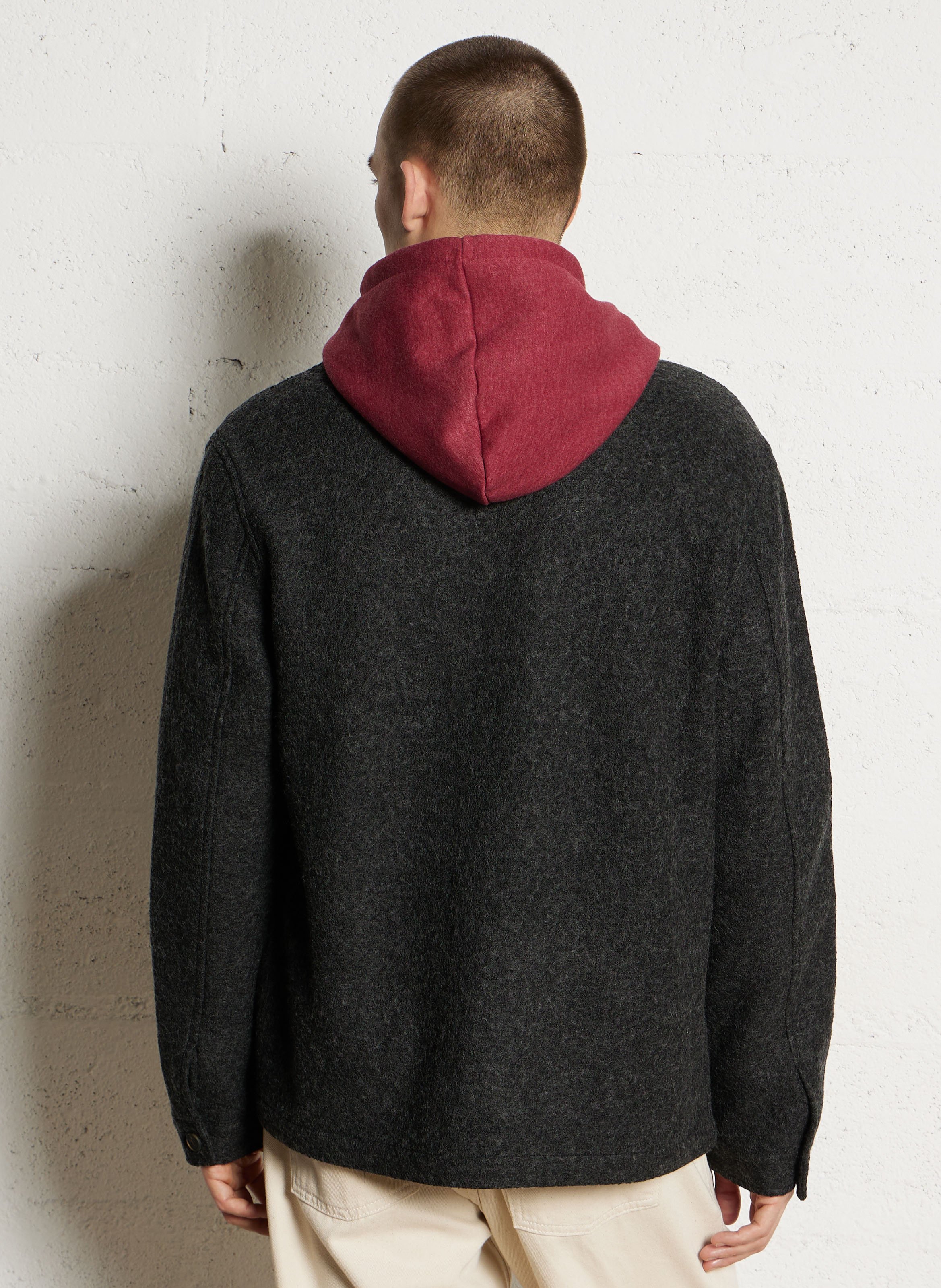 Veste droite col classique en maille PEPE JEANS Gris