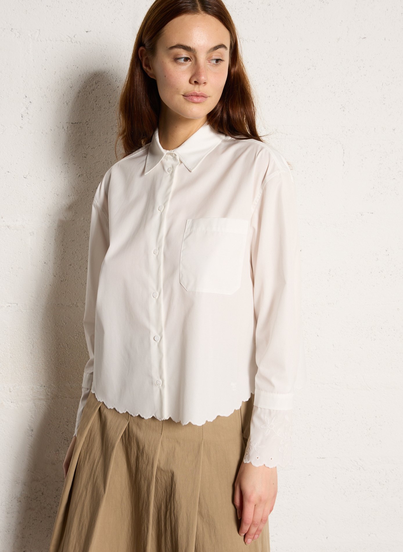 Short shirt with embroidery MAX MARA WEEK END White