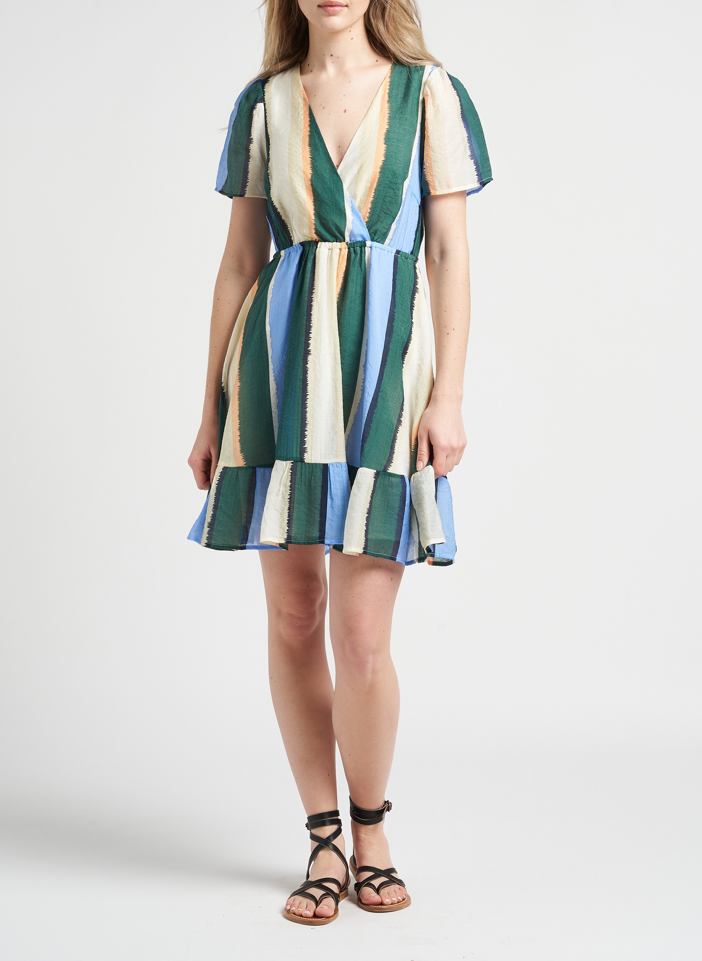 Kurzes Midikleid mit buntem Print OBJECT Grun