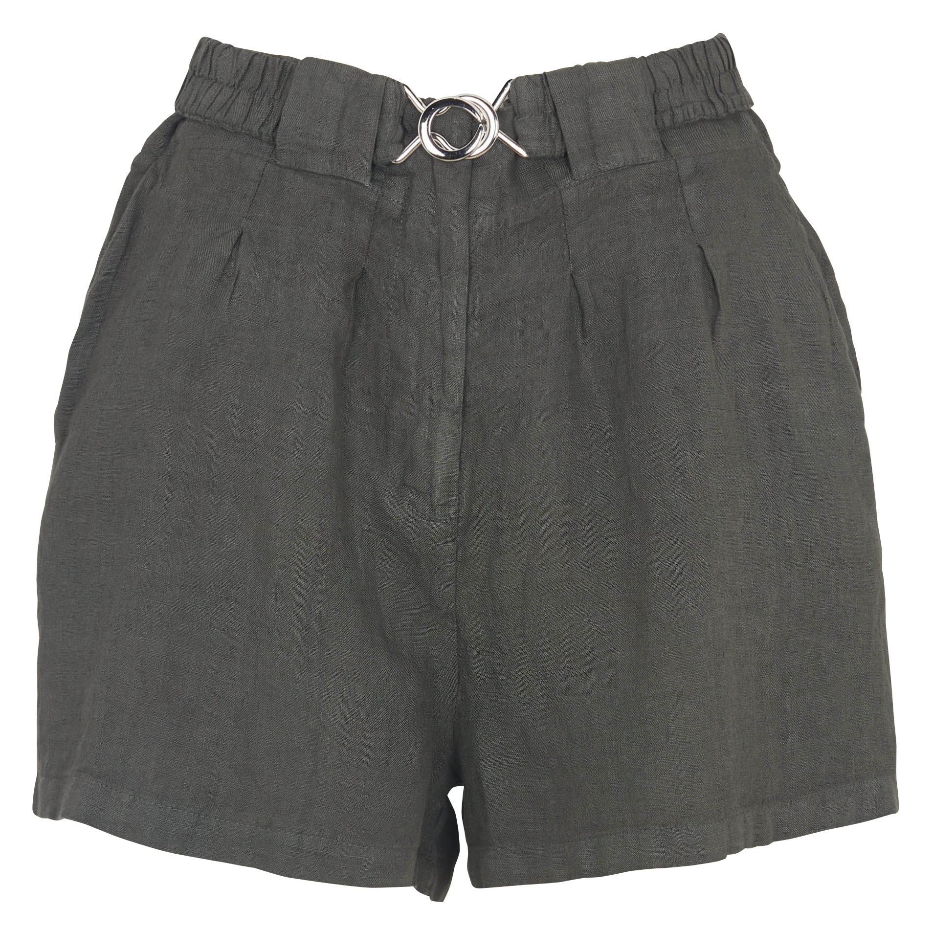 Weite Shorts aus Leinen mit hohem Bund LA FEE MARABOUTEE Grun