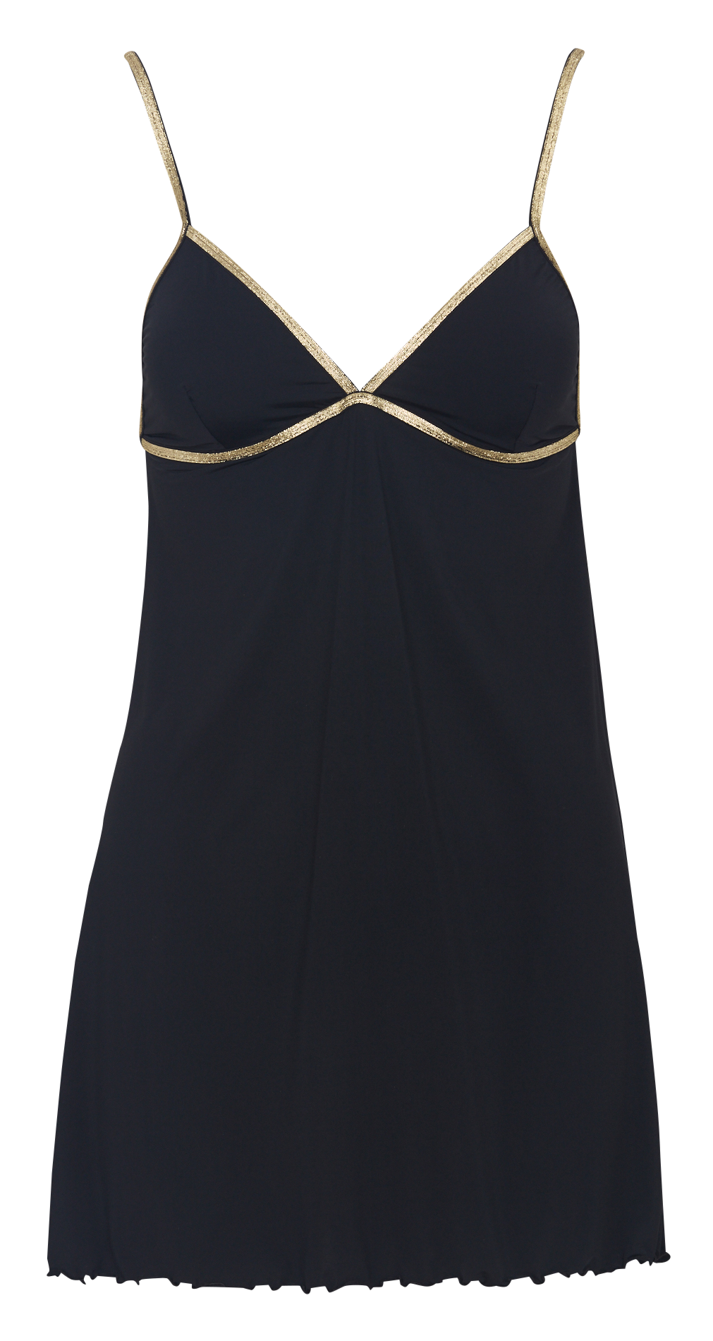 Straight V-neck nightdress LA NOUVELLE Black