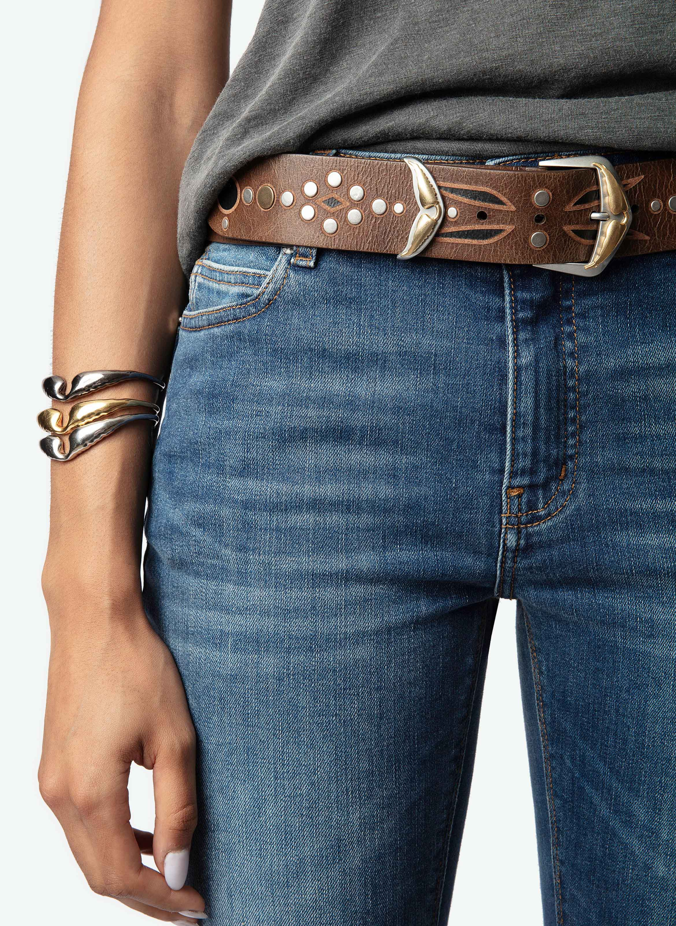 Ledergürtel mit Schnalle ZADIG&VOLTAIRE Braun