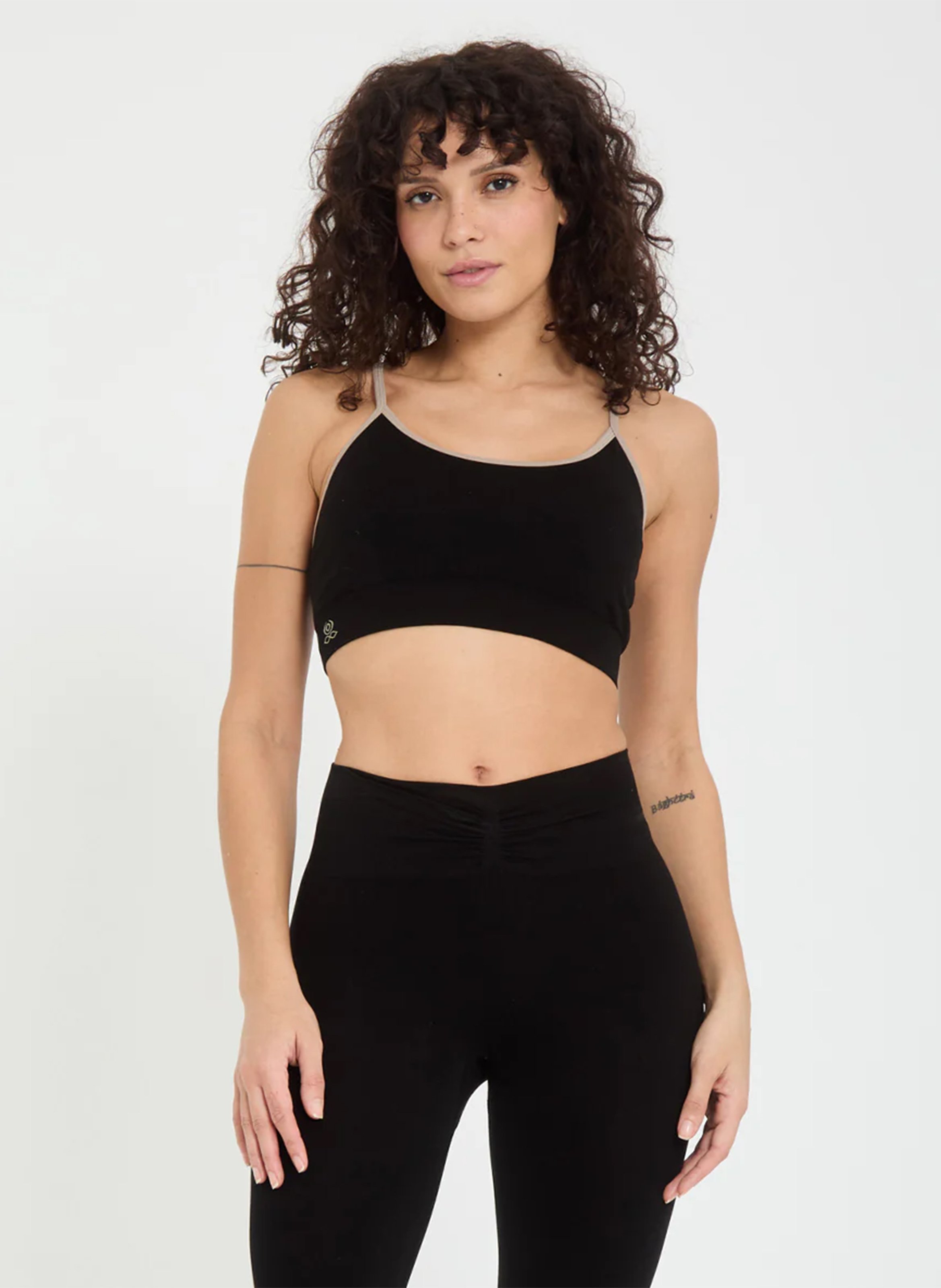 Asymmetric jacquard T-shirt YOGA SEARCHER Black