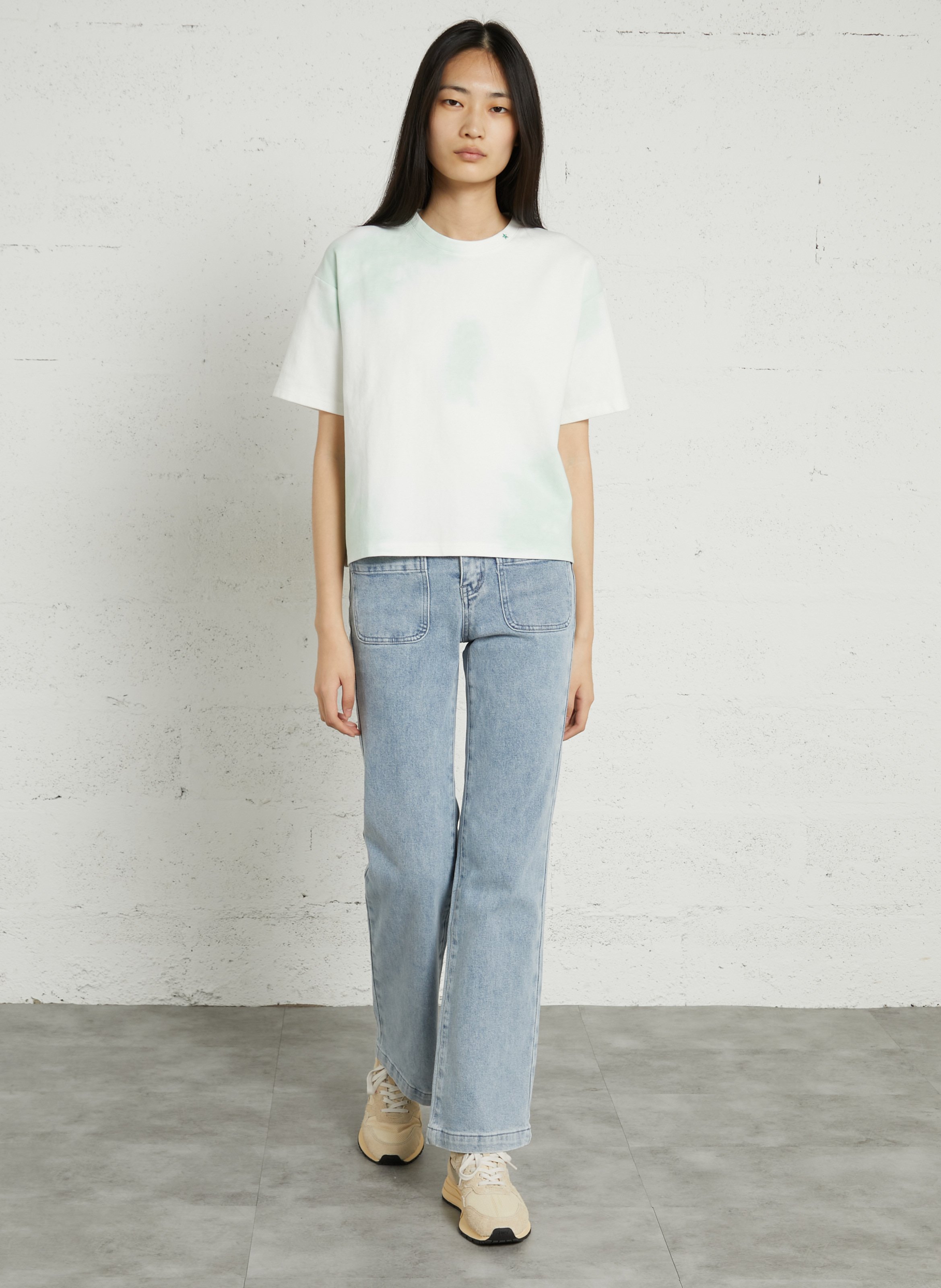 Tee-shirt boxy imprimé Tie&Dye en coton mélangé LA PETITE ETOILE Vert