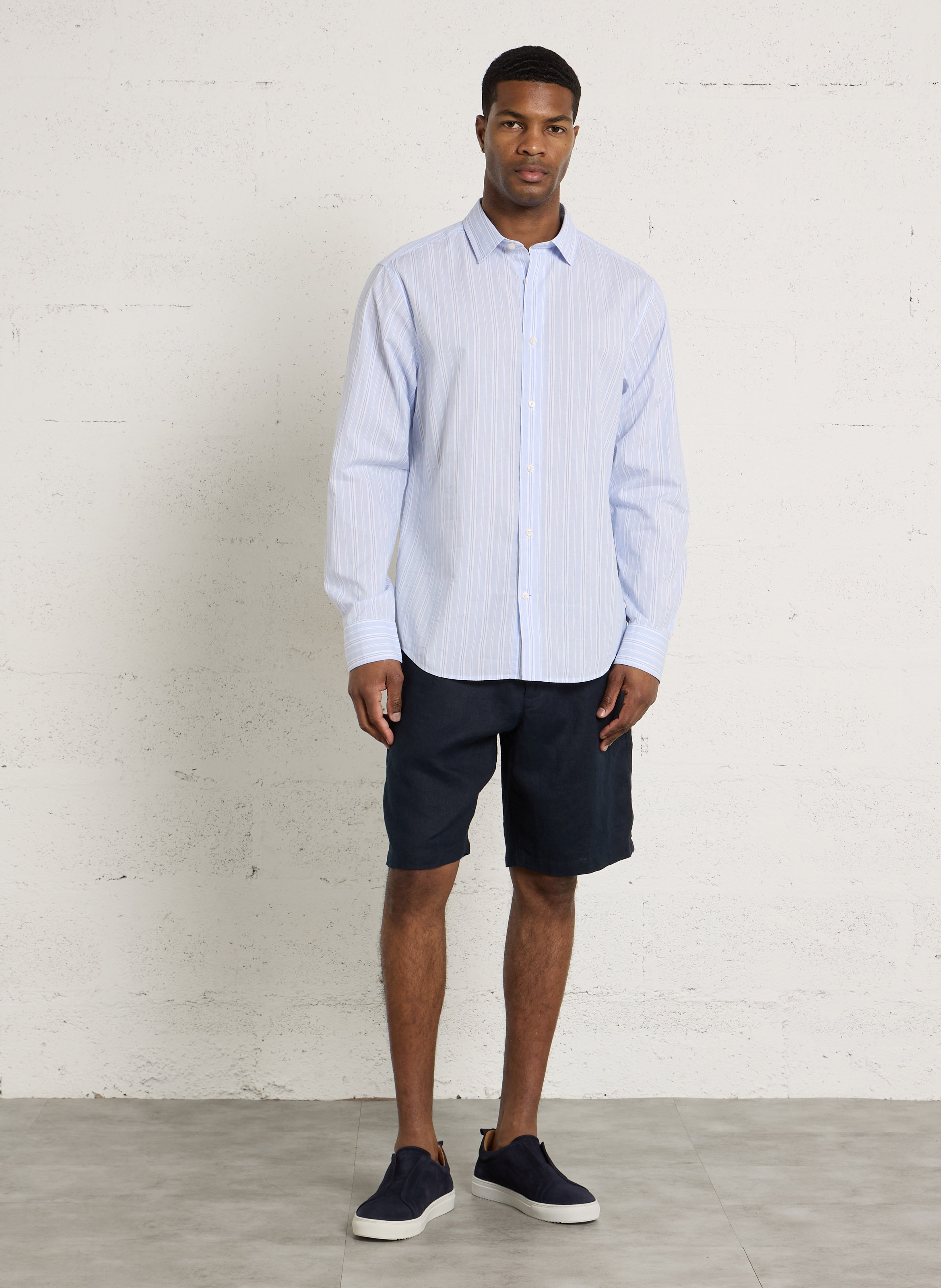 Chemise regular-fit col classique rayée en coton GANT Bleu