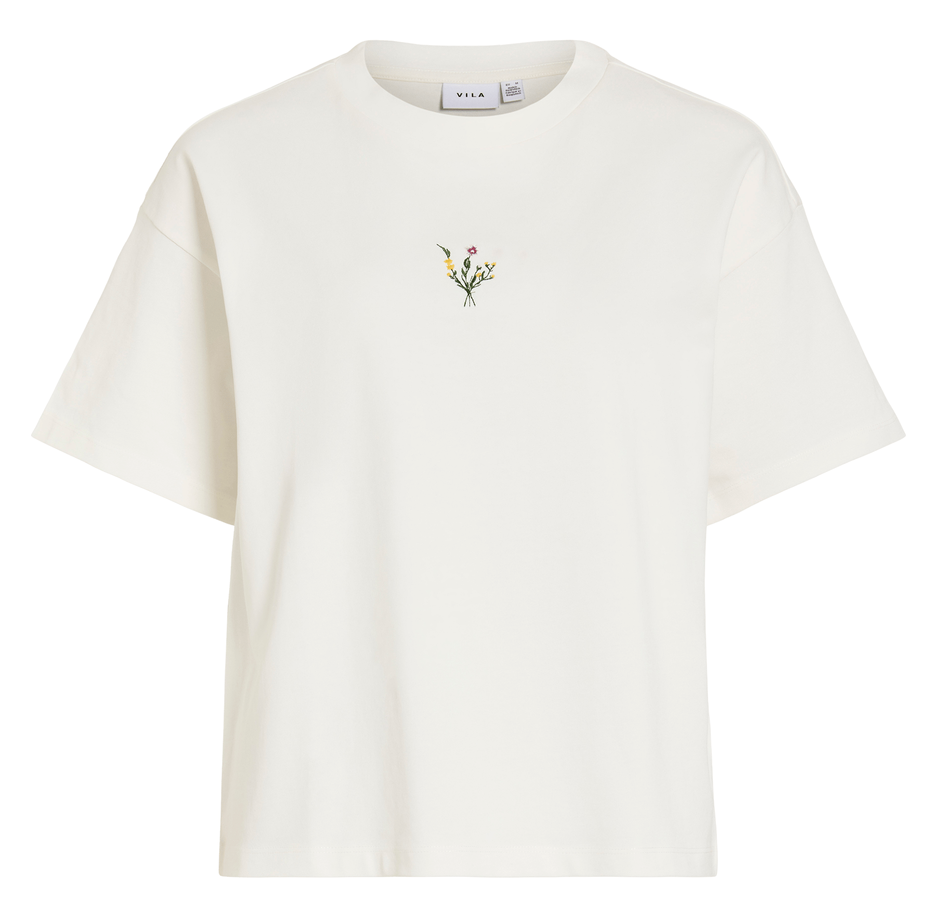 Tee-shirt ample uni avec broderie VILA Blanc