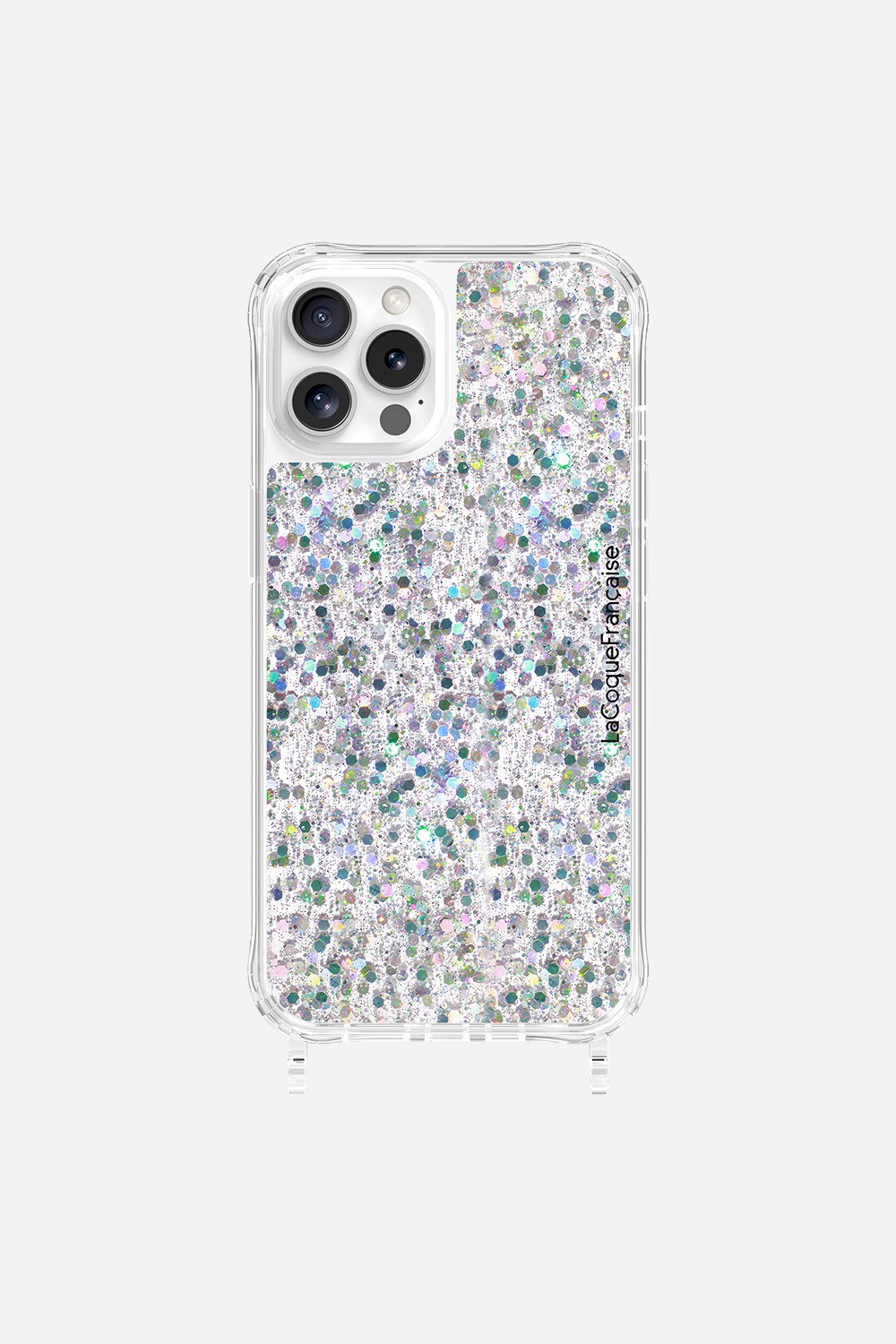 Phone case with holographic glitter rings for iPhone 12 Pro Max LA COQUE FRANCAISE Silver