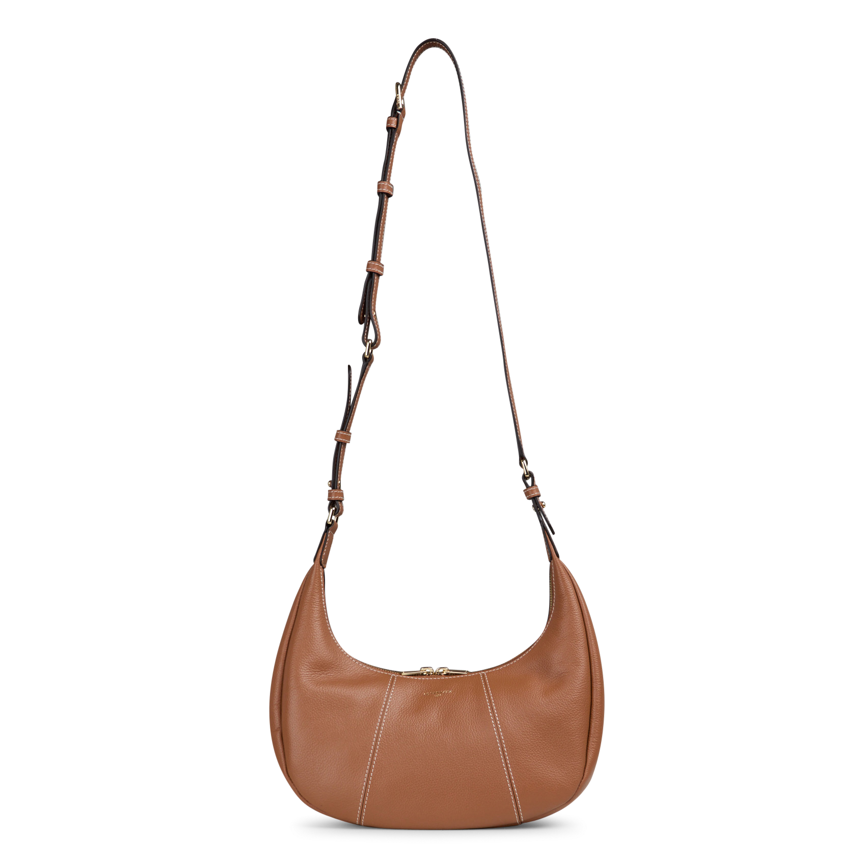 Petit sac hobo zippé en cuir grainé LE TANNEUR