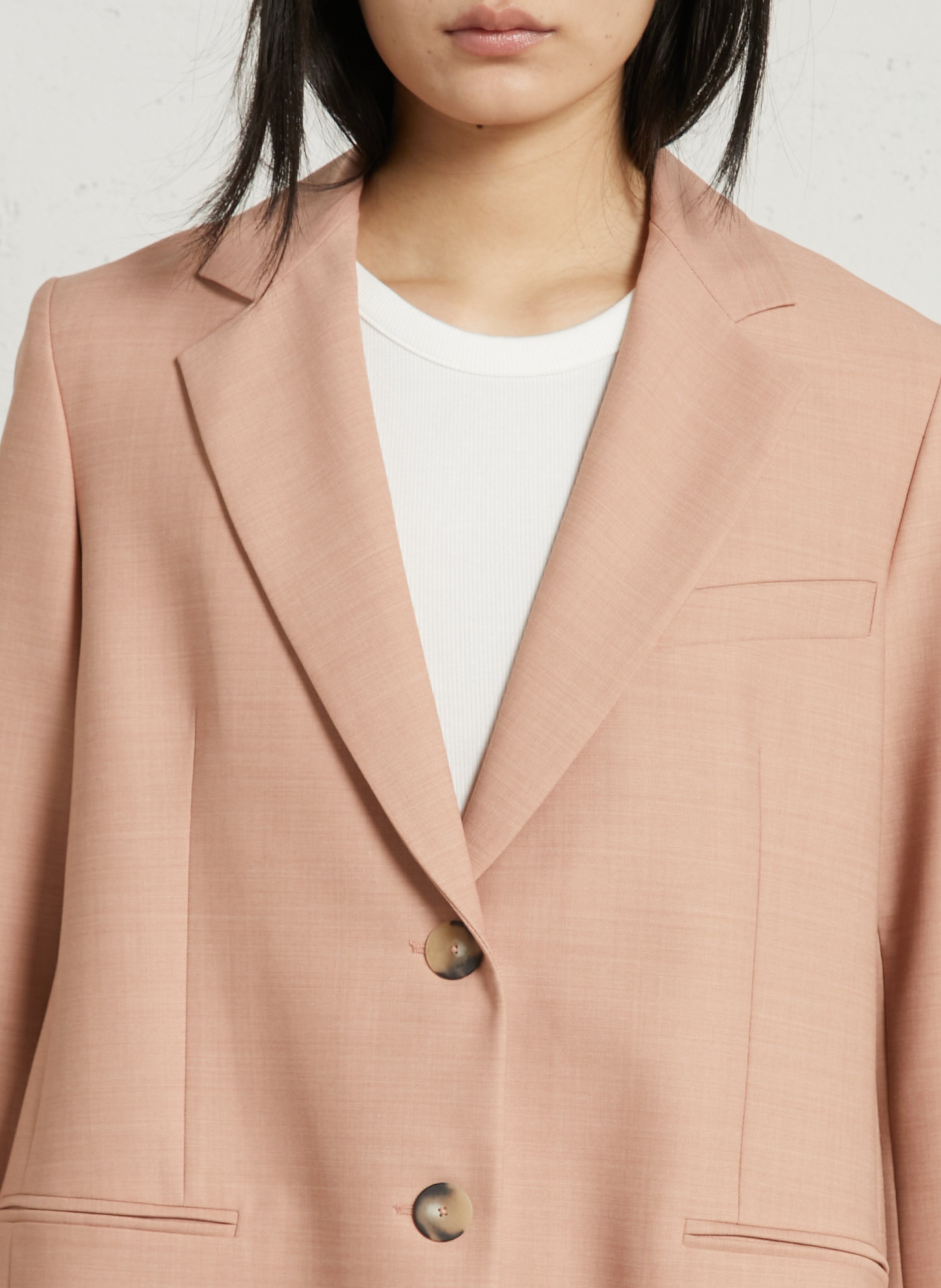 Weit geschnittene Bluse aus Wollmix mit klassischem Kragen MARGAUX LONNBERG Rosa