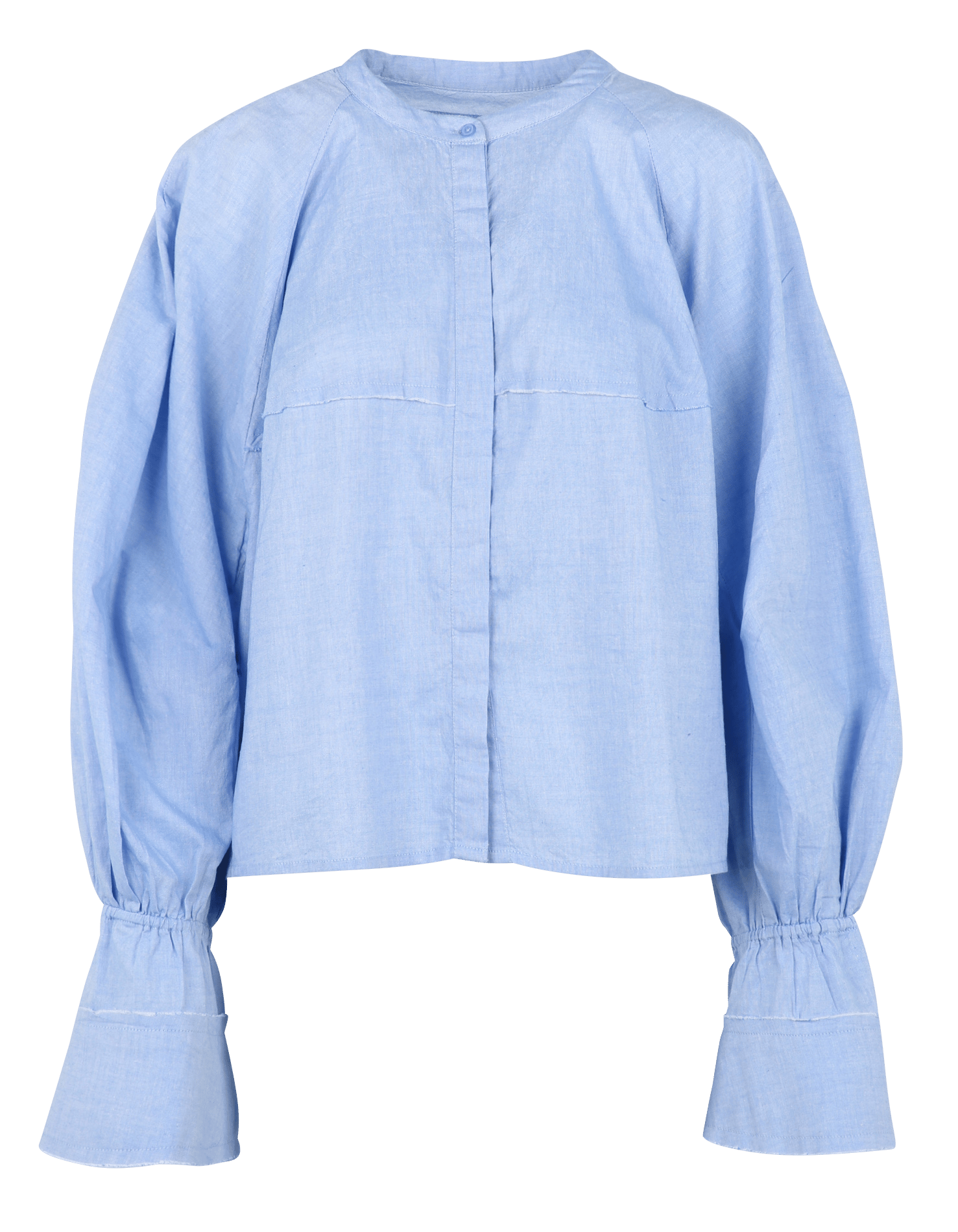 Kurzes Baumwollkleid mit Rundhalsausschnitt MES DEMOISELLES Blau