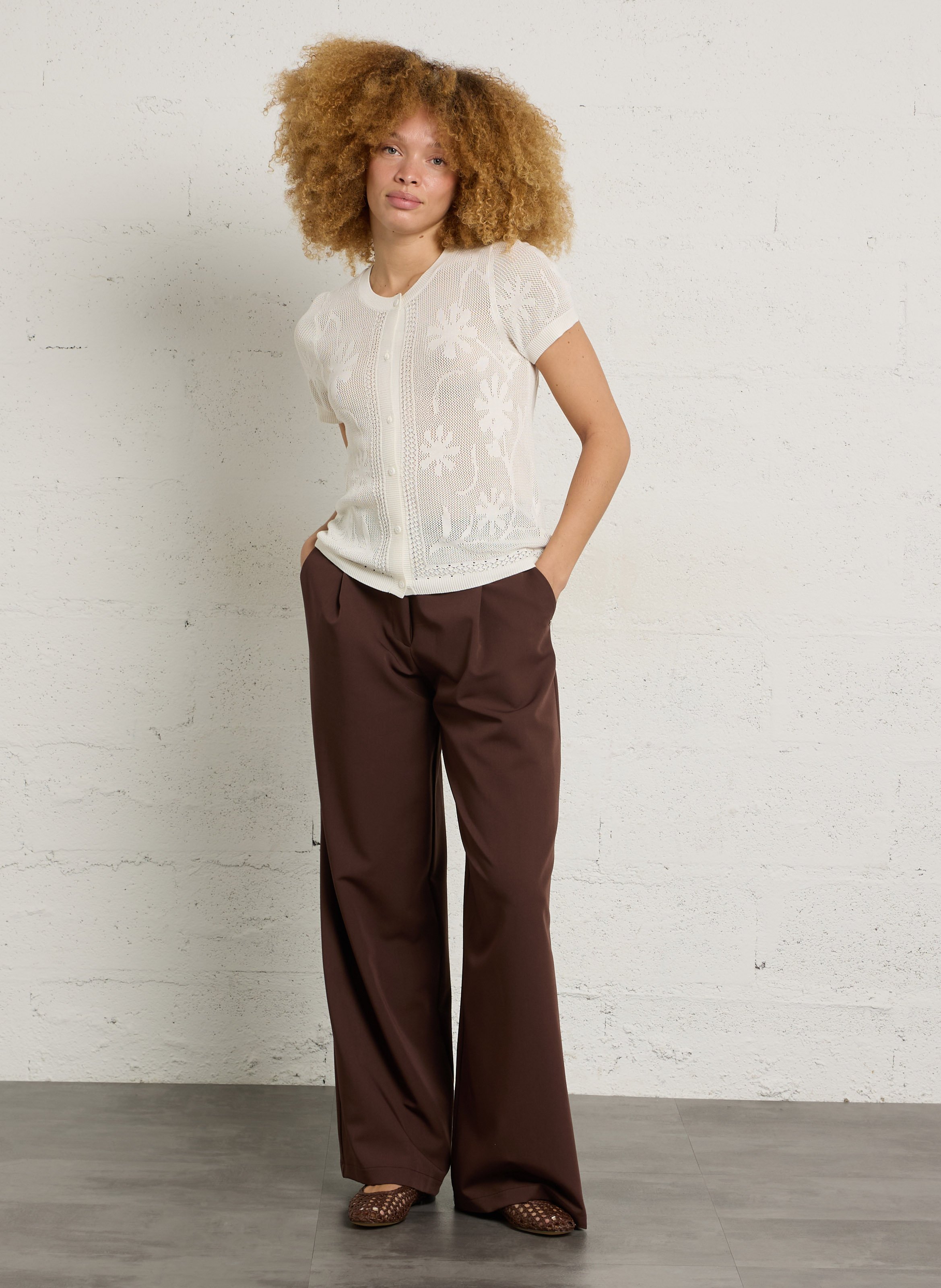 Pantalon large  PLEASE Marron