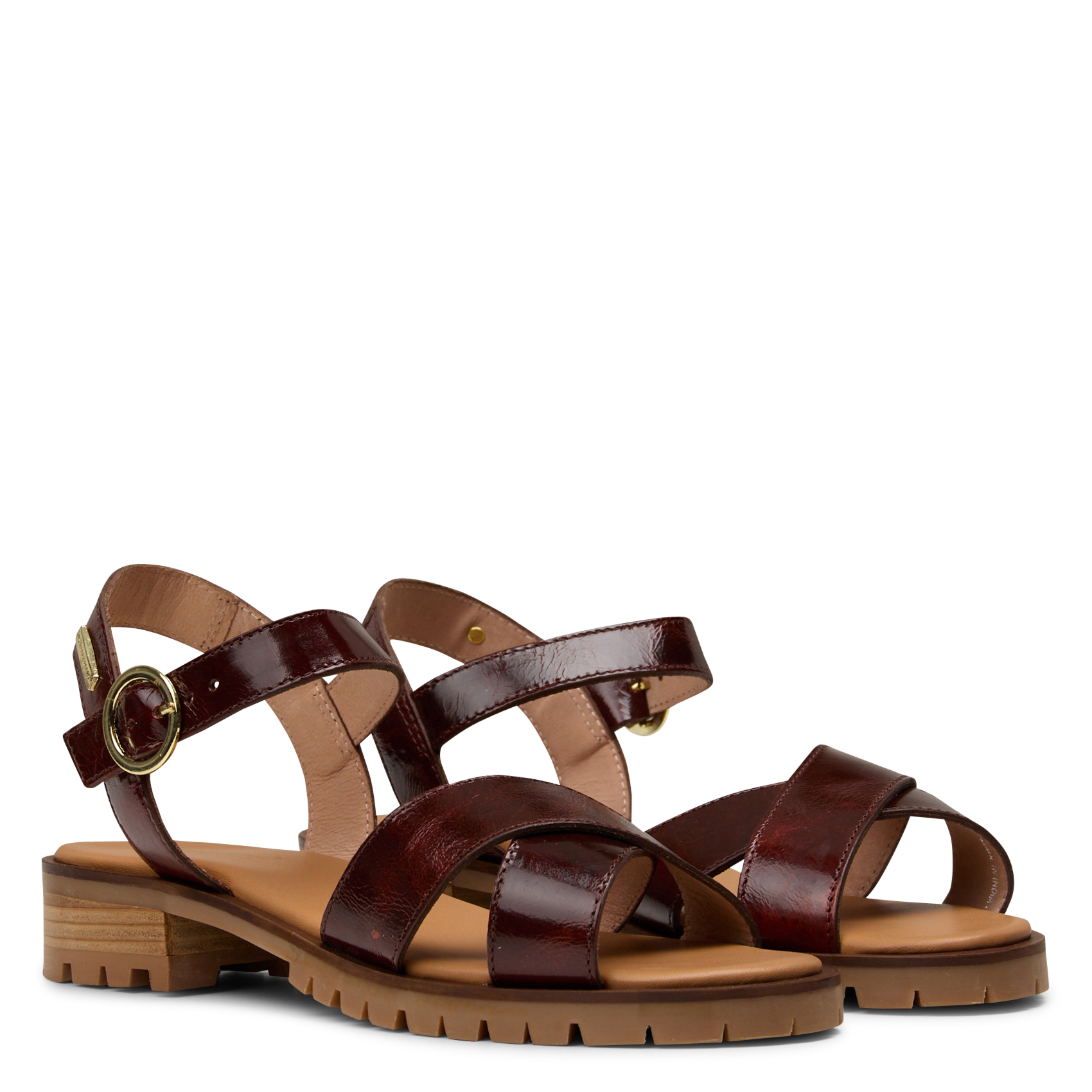 Sandales plates en cuir LES TROPEZIENNES PAR M.BELARBI Marron