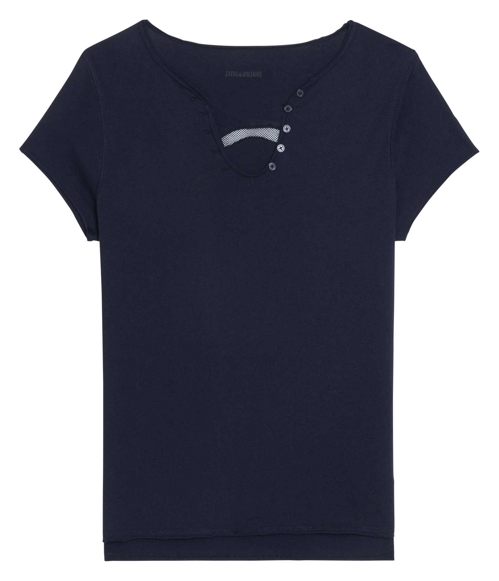 Tee-shirt col V en coton bio ZADIG&VOLTAIRE Bleu