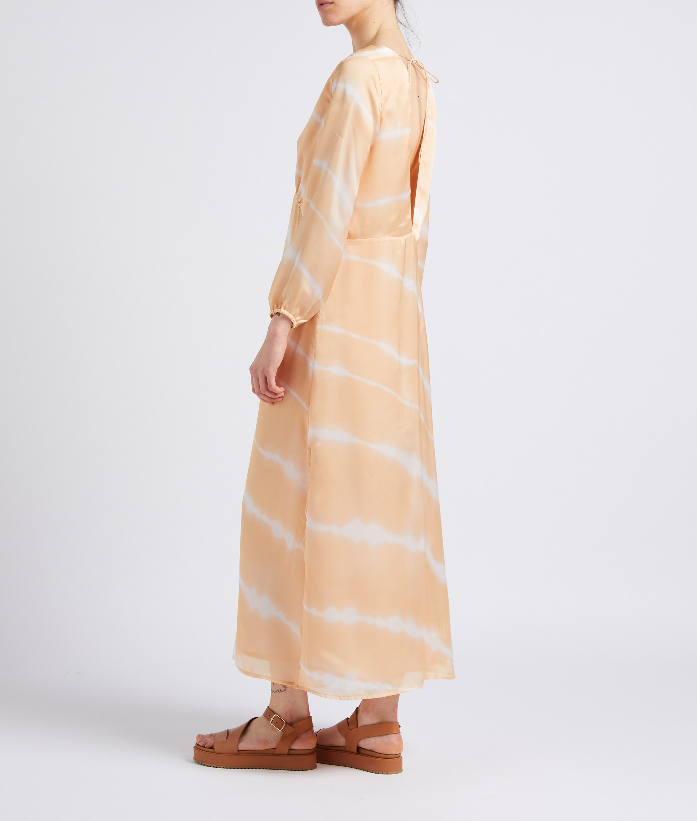 Robe longue droite col V imprimée SUNDRESS Multicolore