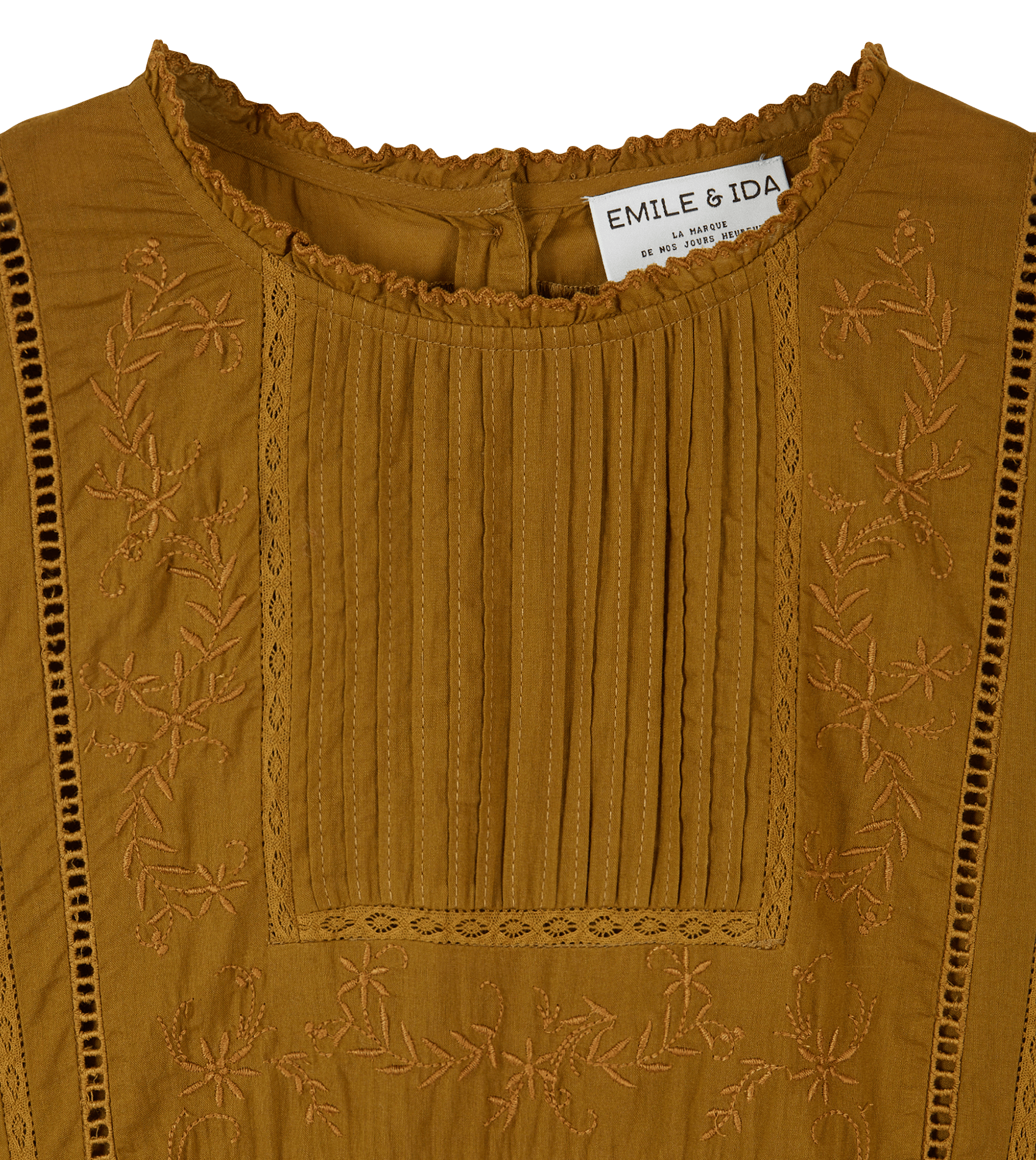 Blouse col rond en coton EMILE ET IDA Vert