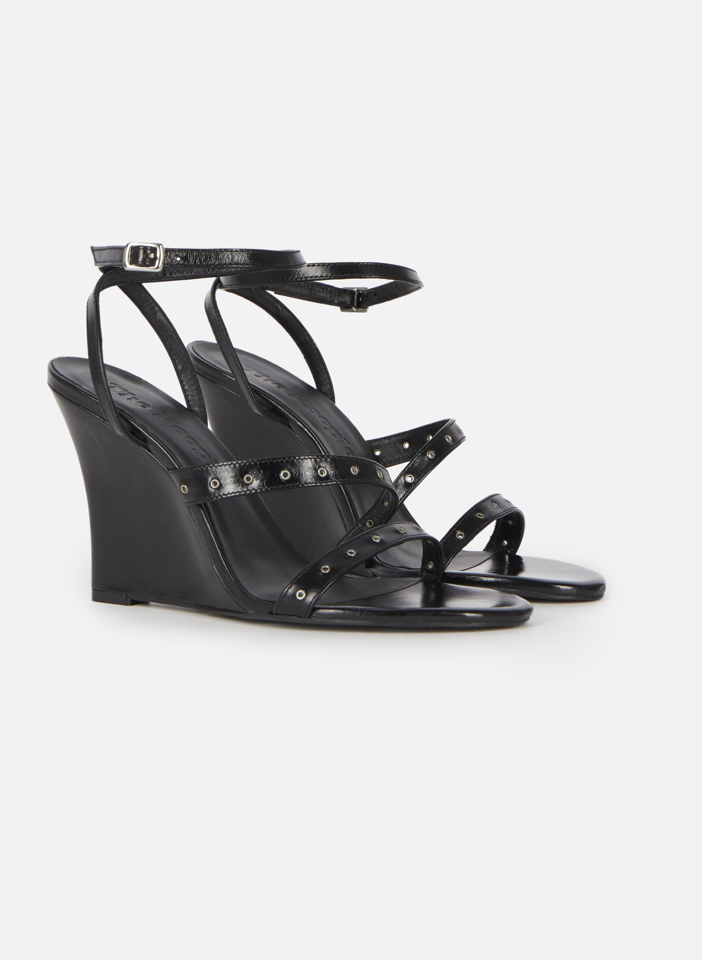 Wedge sandals with studs THE KOOPLES Black