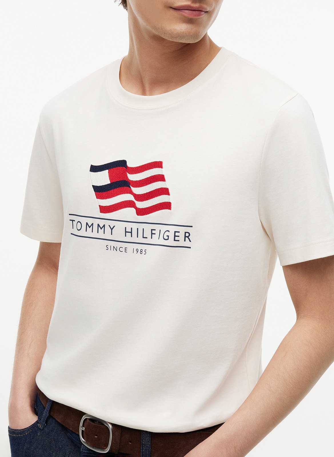 Bedrucktes T-Shirt mit Rundhalsausschnitt TOMMY HILFIGER Gelb
