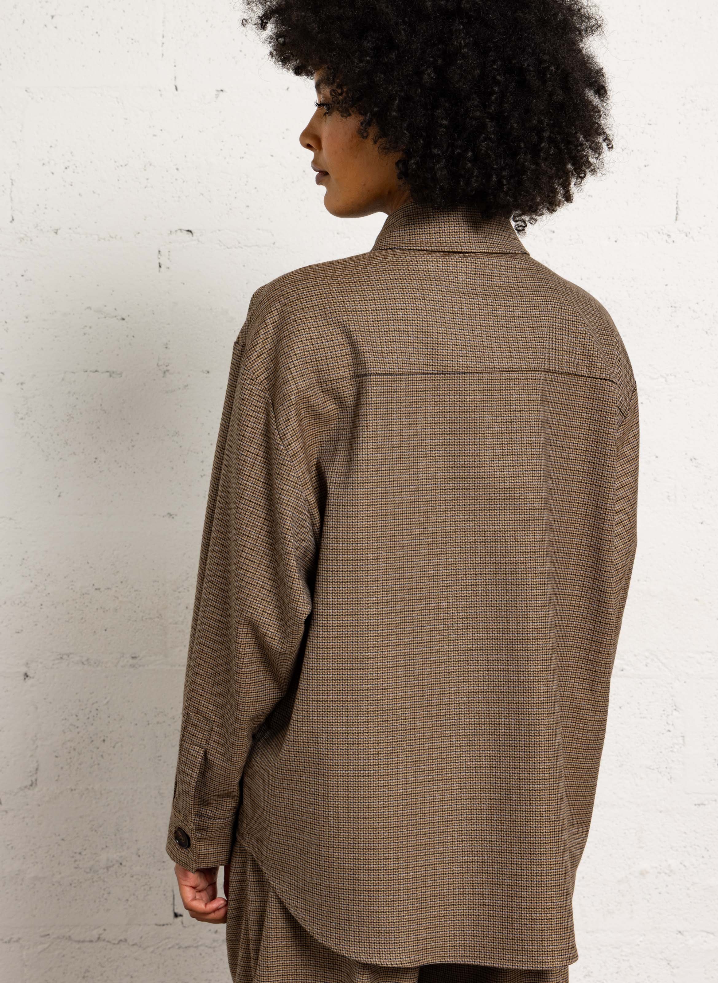 Oversized patterned shirt SUNCOO Brown