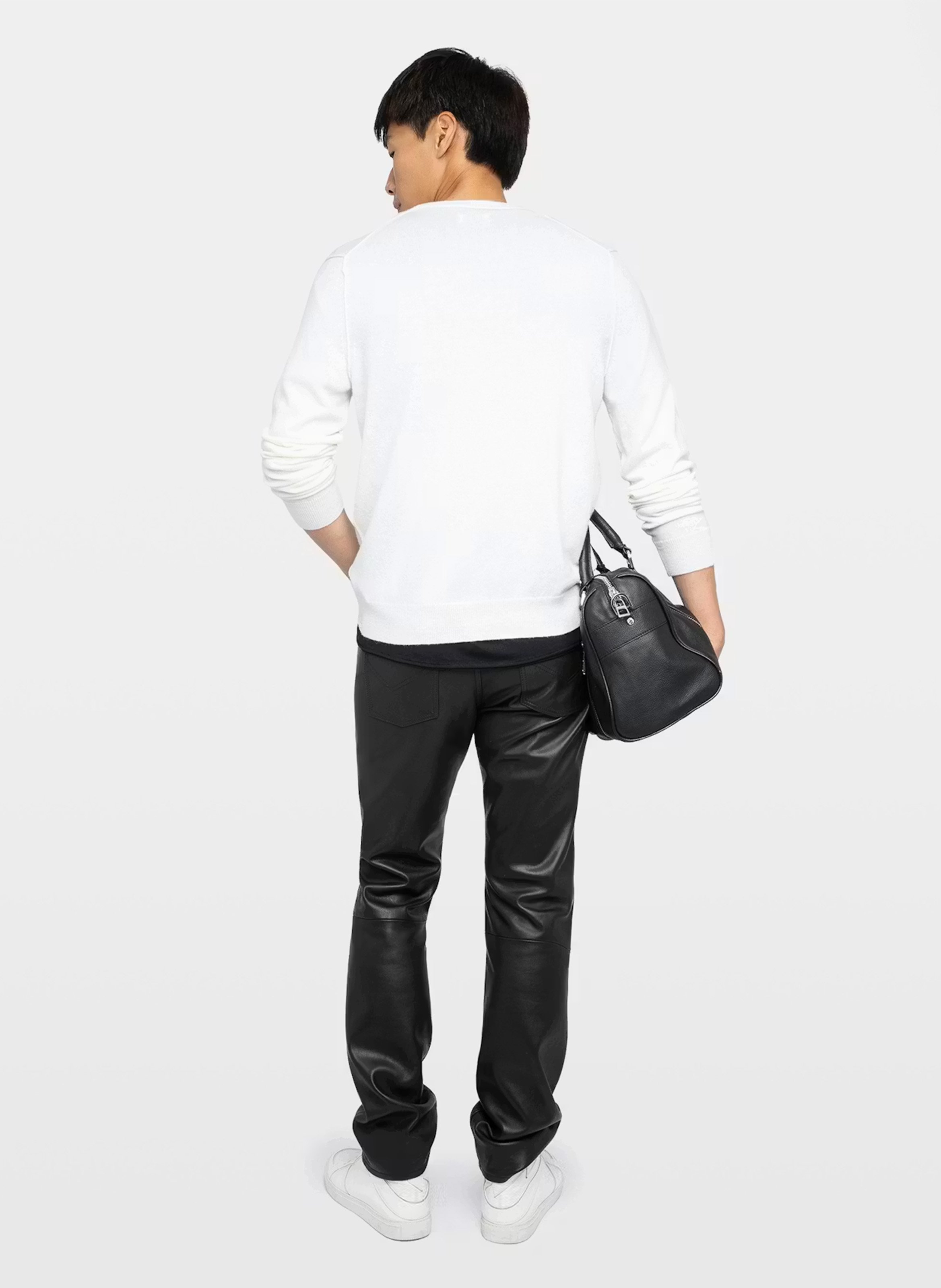 Gerader Rundhalsausschnitt-Pullover aus Wolle und Kaschmir ZADIG&VOLTAIRE Beige