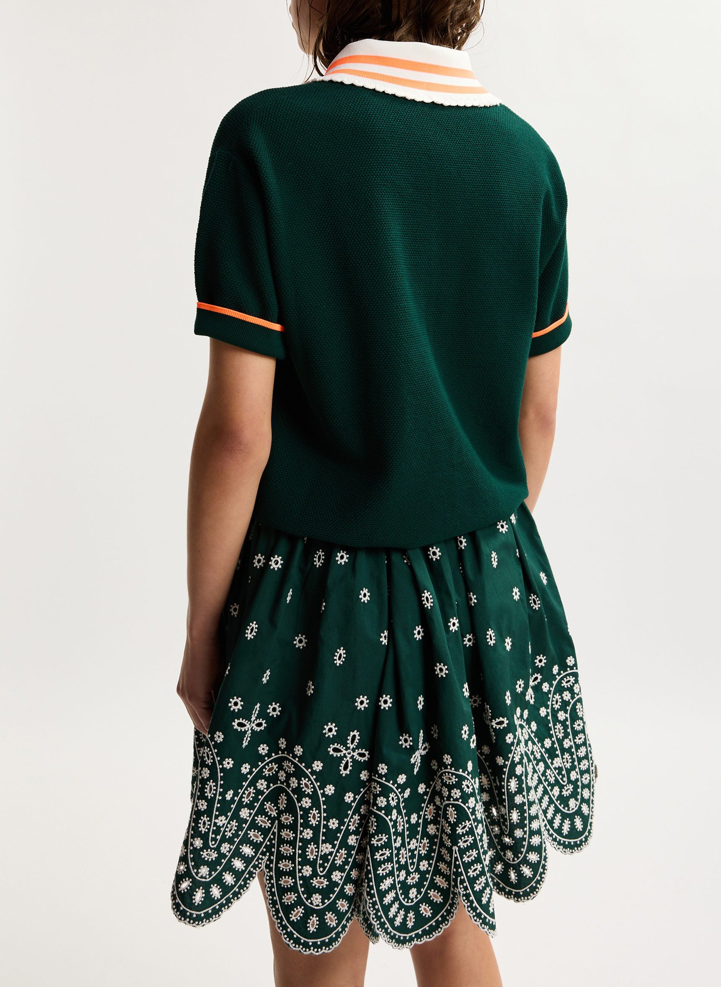 Gerade geschnittenes Poloshirt aus Strick | Grun ESSENTIEL ANTWERP Damen