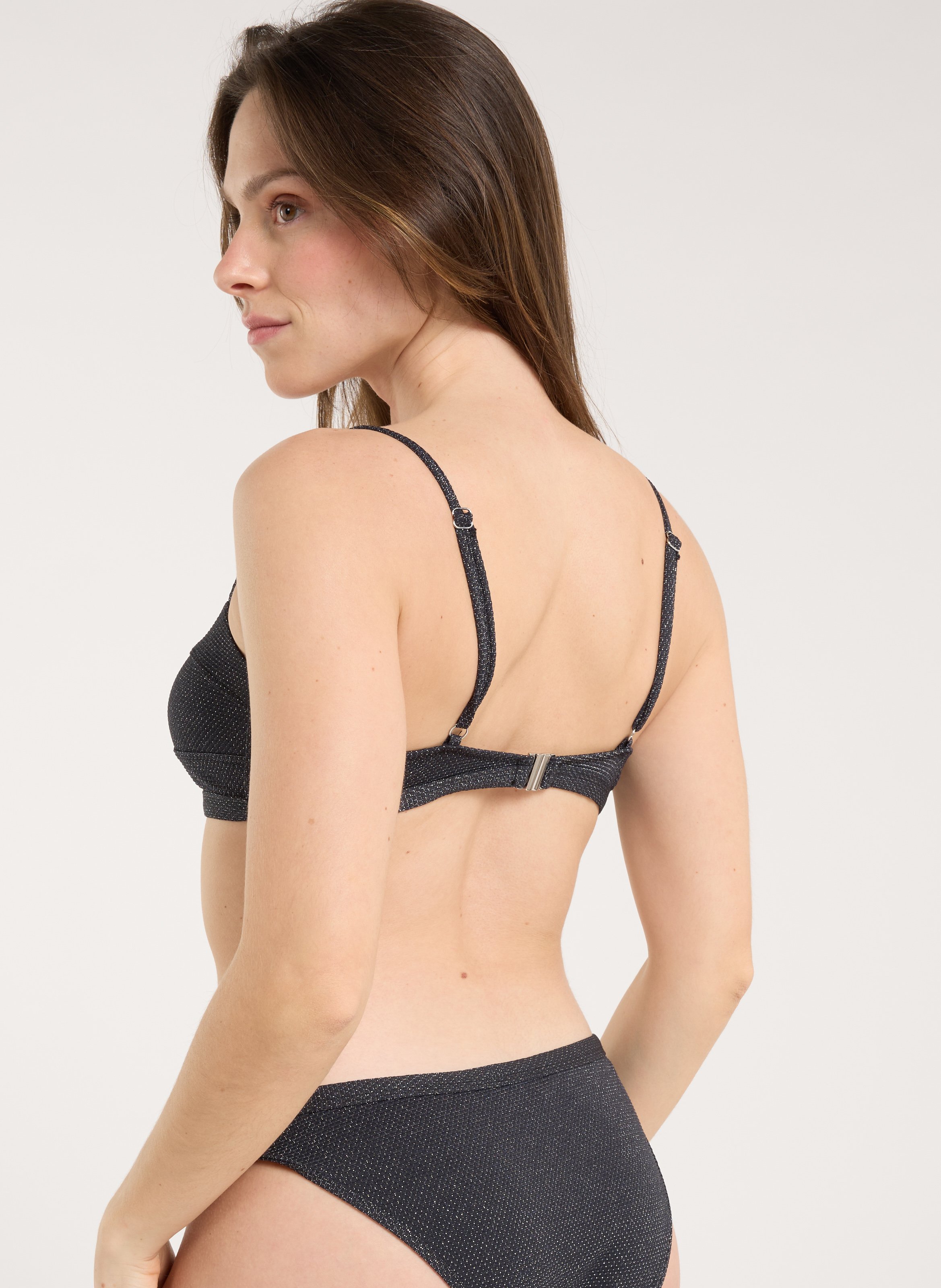 Glitter bikini top SAISON 1865 Zwart