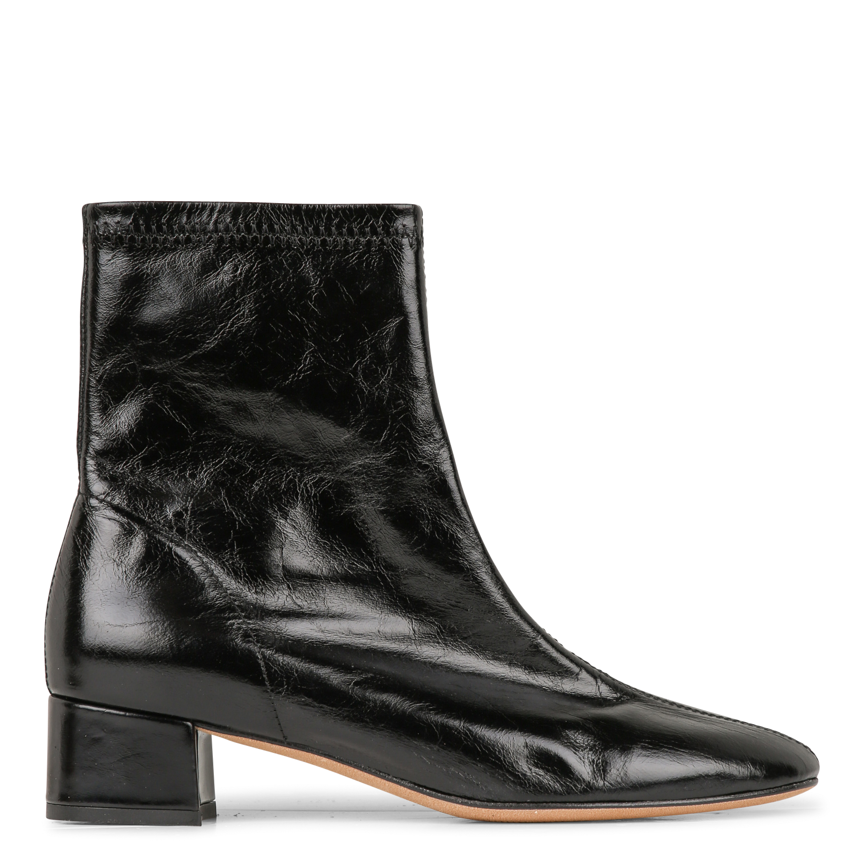 Patent leather mid-calf boots ANONYMOUS COPENHAGEN Black