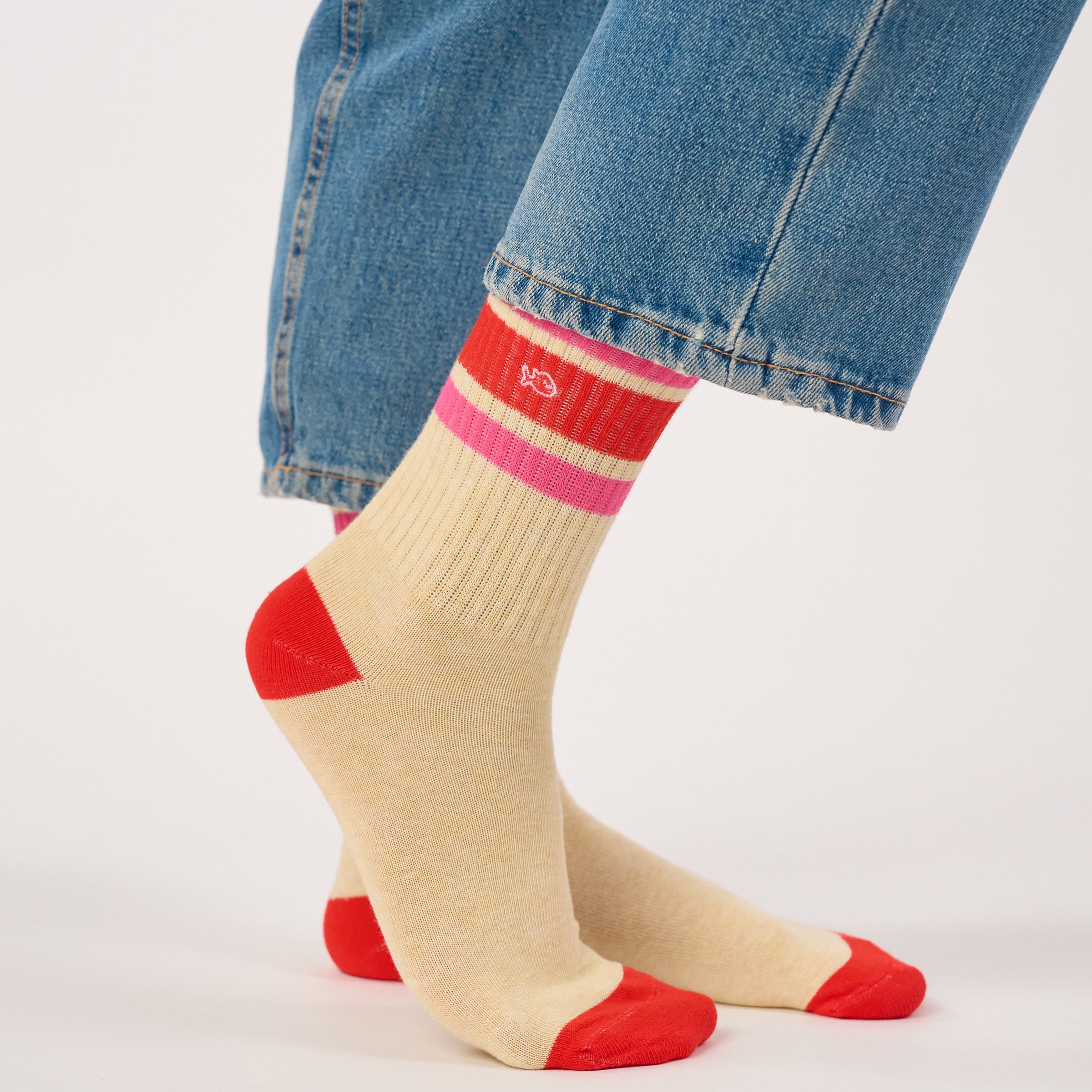 Cotton Tennis Socks BILLYBELT Beige