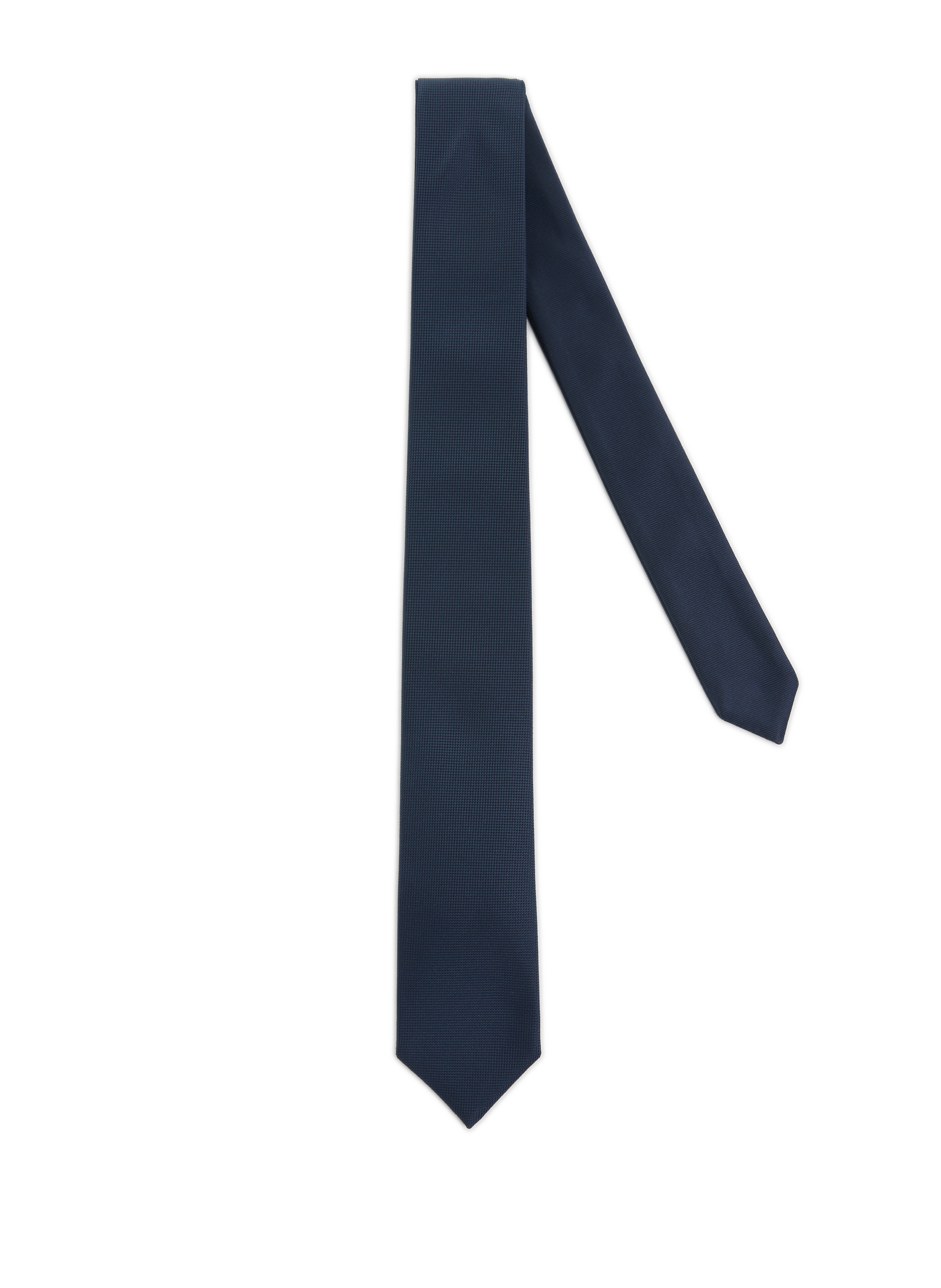 Jacquard tie >cr bot ap0673108 poly plain reversible black AU PRINTEMPS PARIS Blue