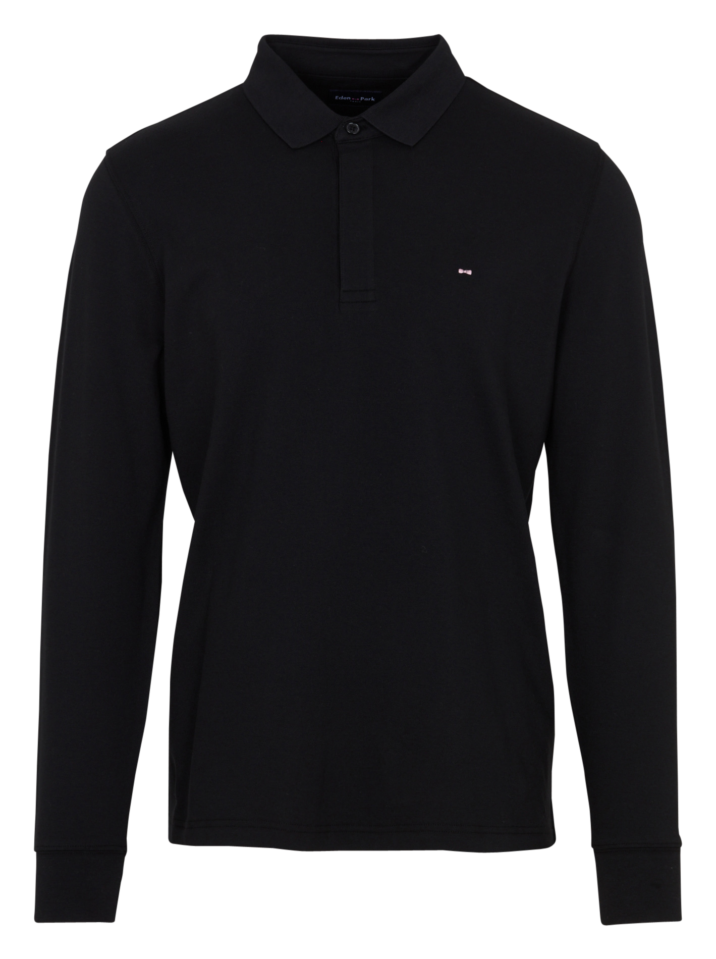 Polo manches longues en coton EDEN PARK Noir