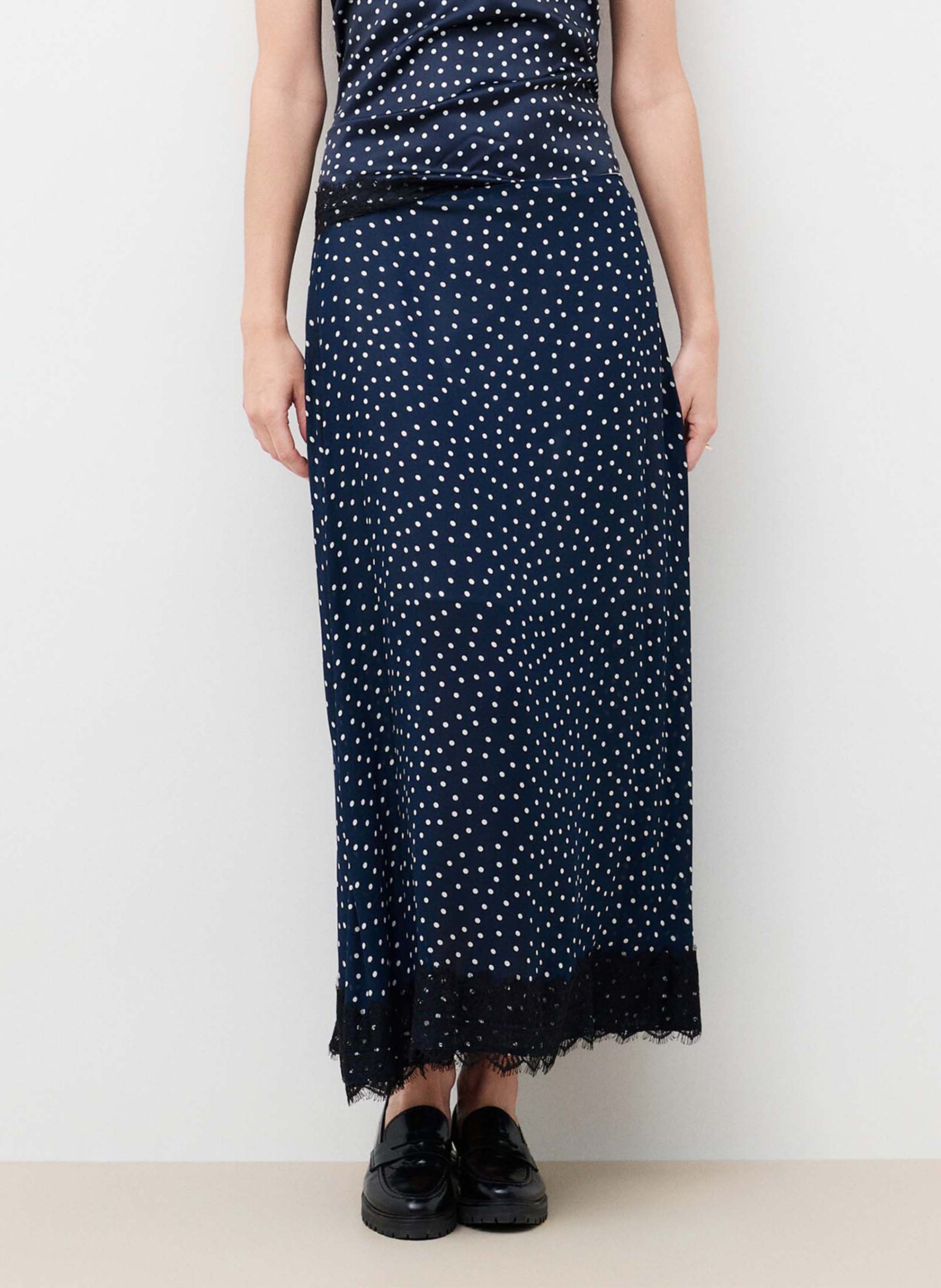 Ausgestellter Maxirock mit Print CAROLL Blau