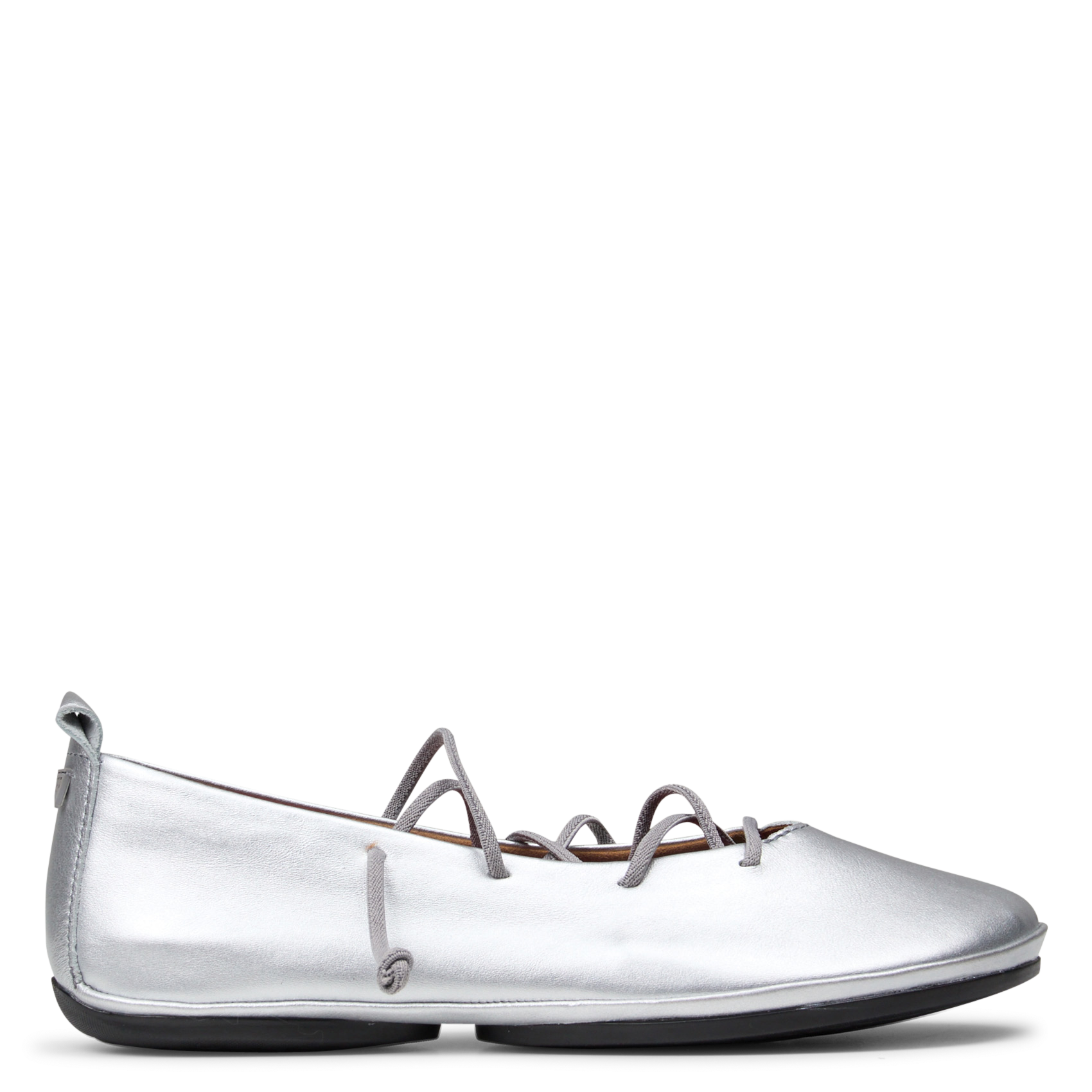 Mixed leather ballerina flats CAMPER Silver