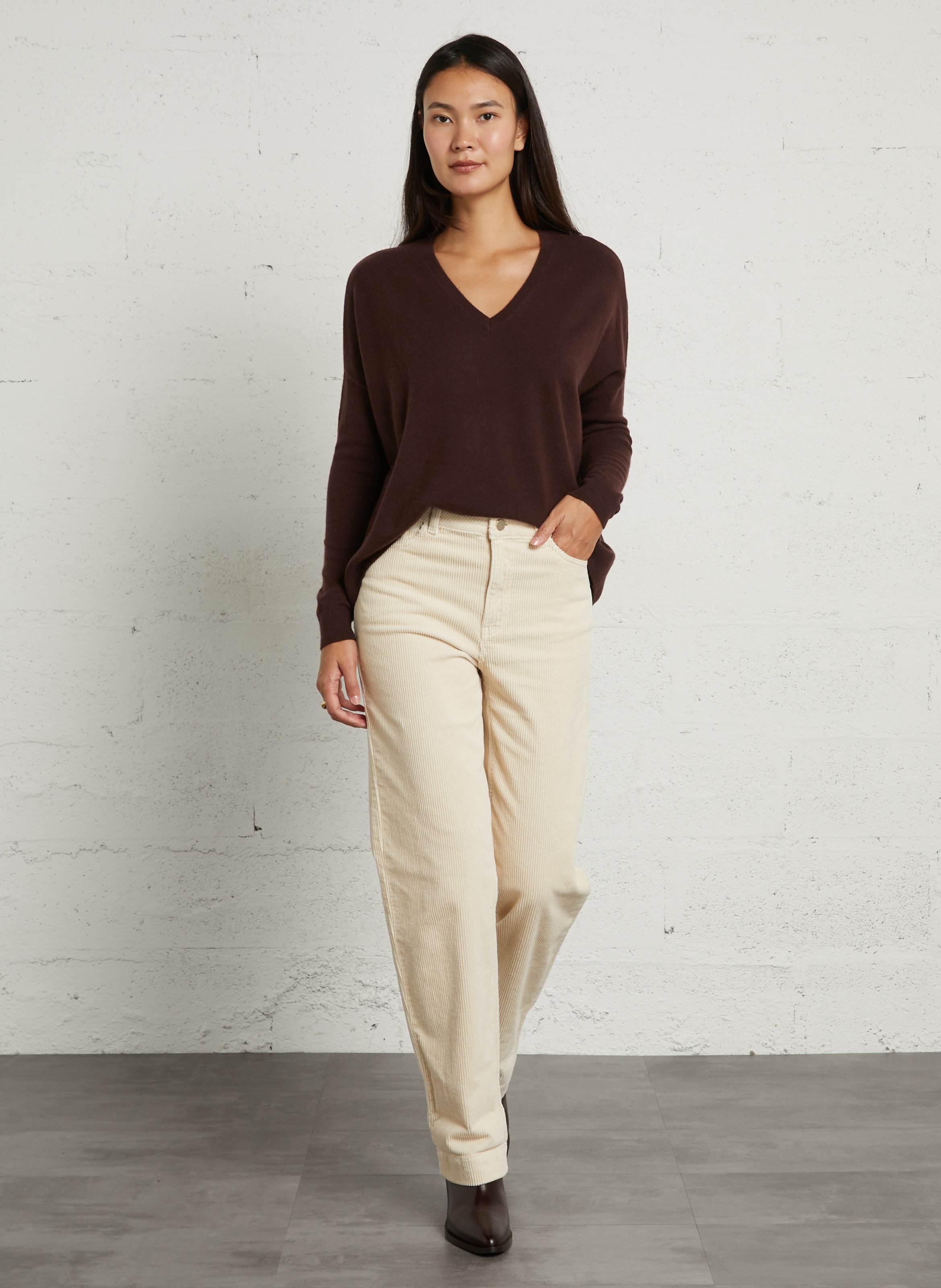 Weit geschnittener Kaschmirpullover SUD EXPRESS Braun