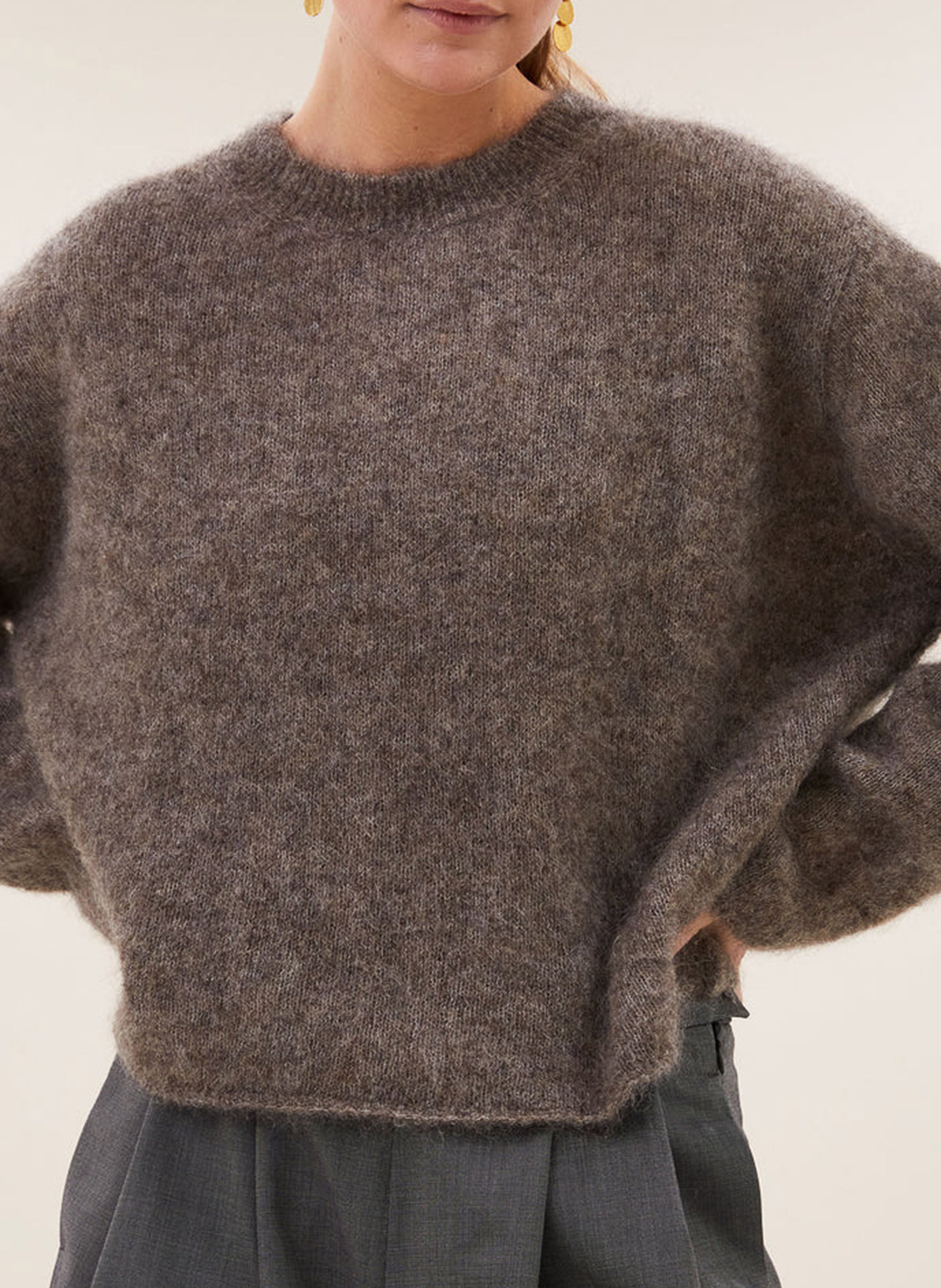 Oversized wool-blend sweater BY BAR Brown